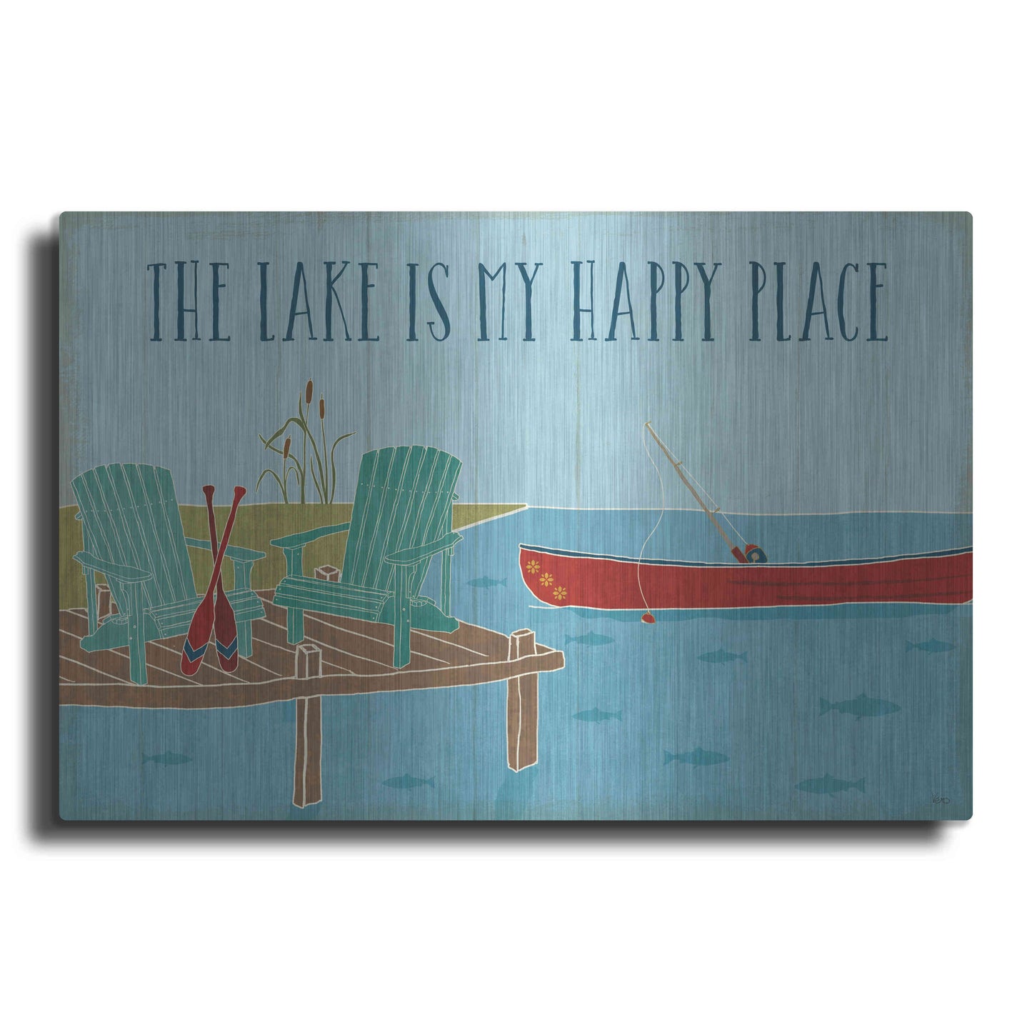 Luxe Metal Art 'Lake Pals II' by Veronique Charron, Metal Wall Art