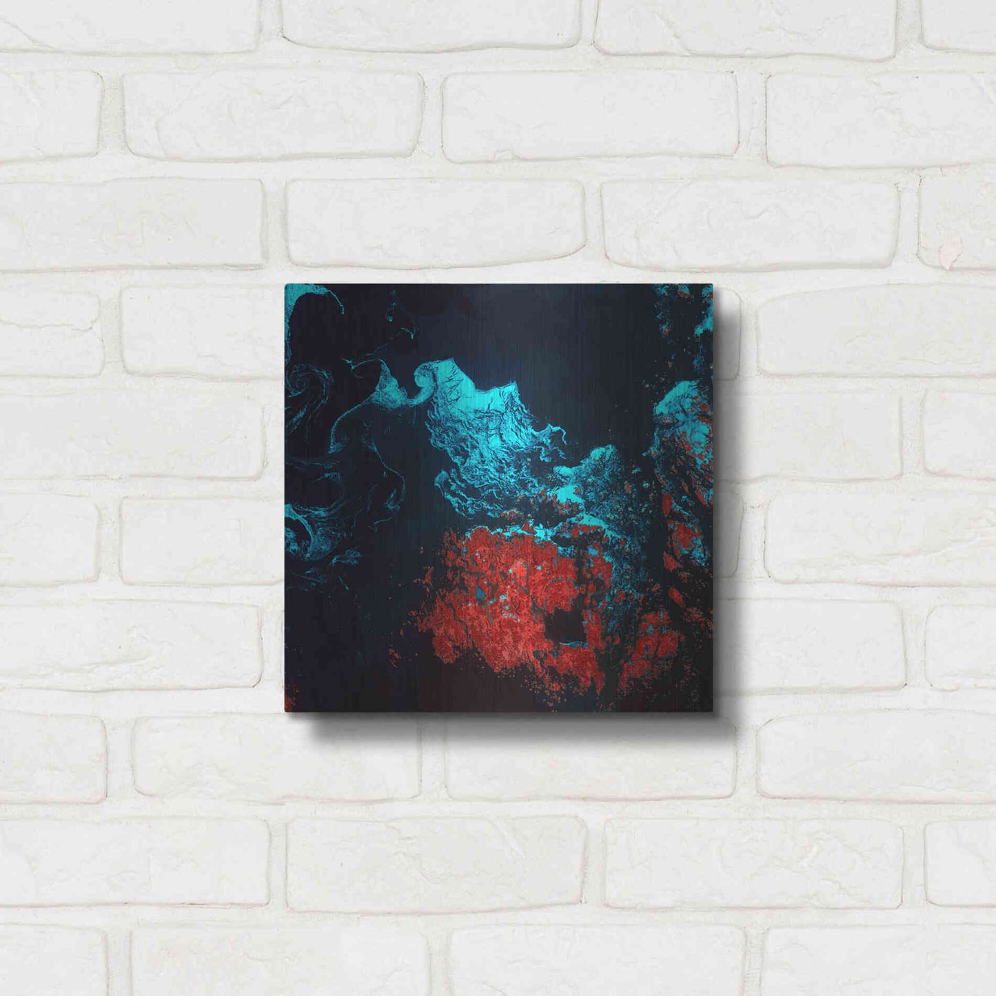 Luxe Metal Art 'Earth as Art: Ghostly Ice,' Metal Wall Art,12x12