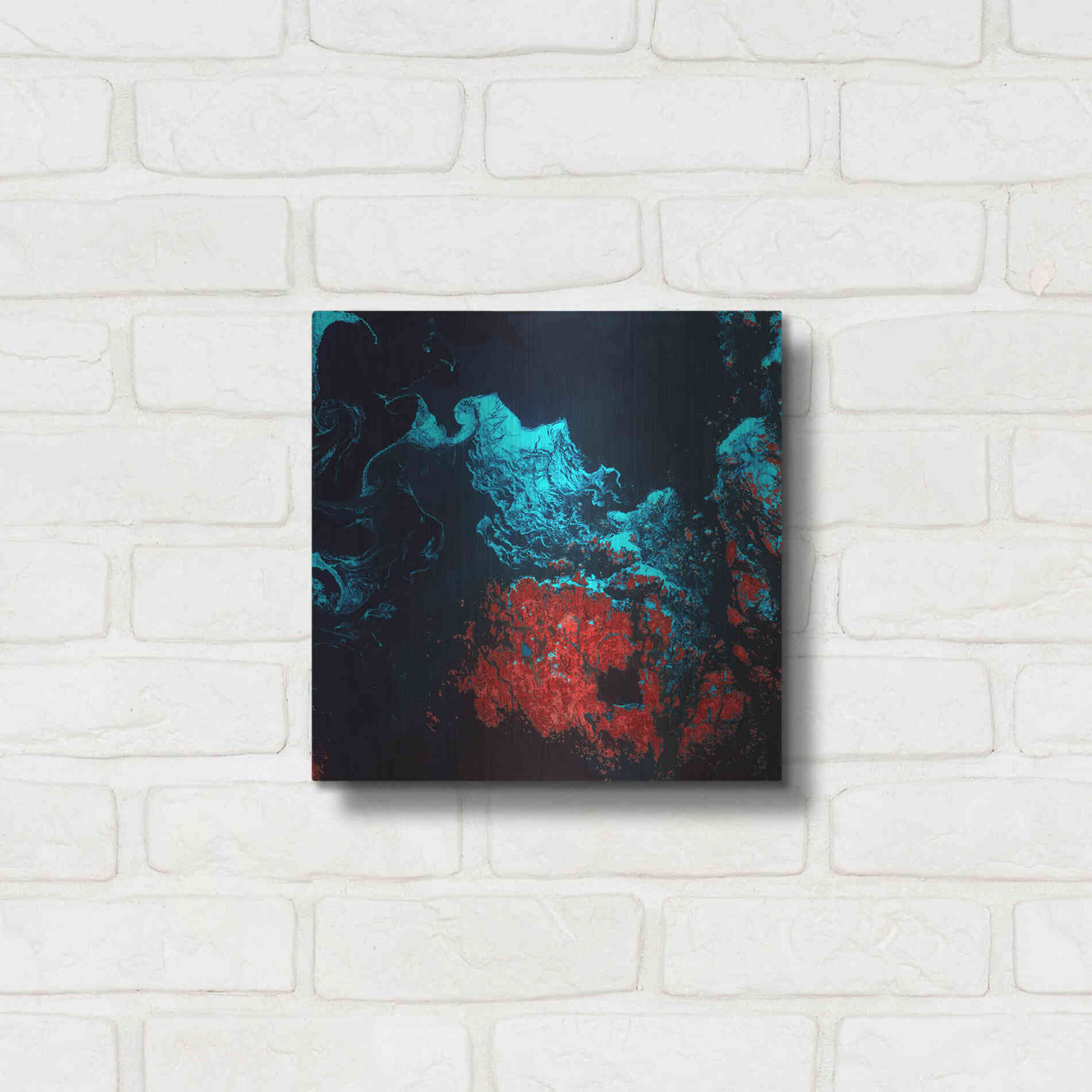 Luxe Metal Art 'Earth as Art: Ghostly Ice,' Metal Wall Art,12x12