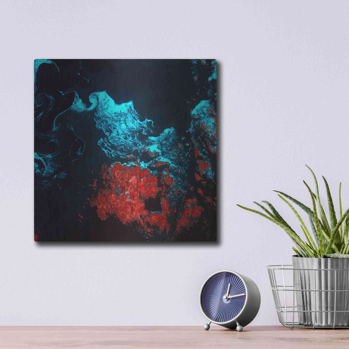 Luxe Metal Art 'Earth as Art: Ghostly Ice,' Metal Wall Art,12x12