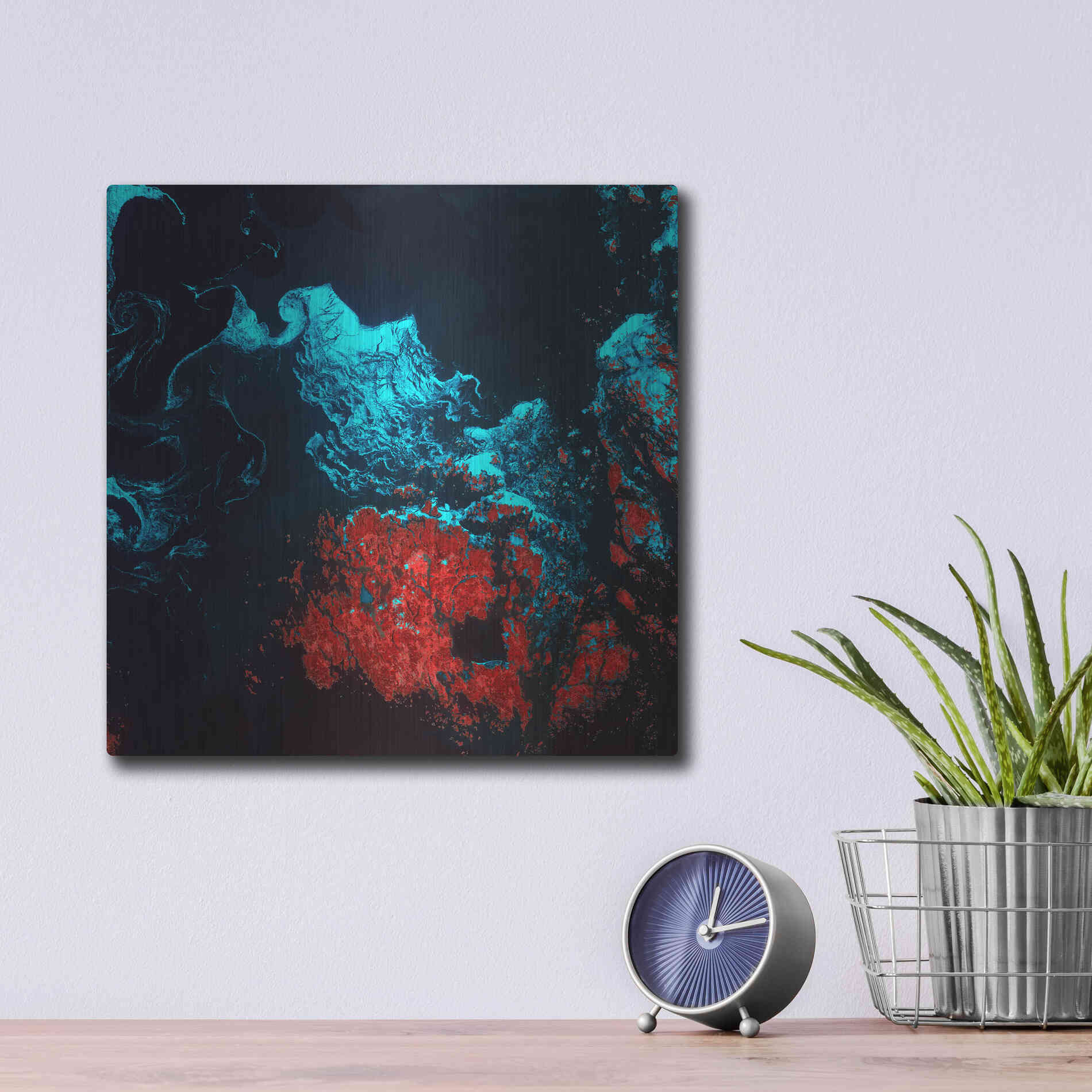 Luxe Metal Art 'Earth as Art: Ghostly Ice,' Metal Wall Art,12x12