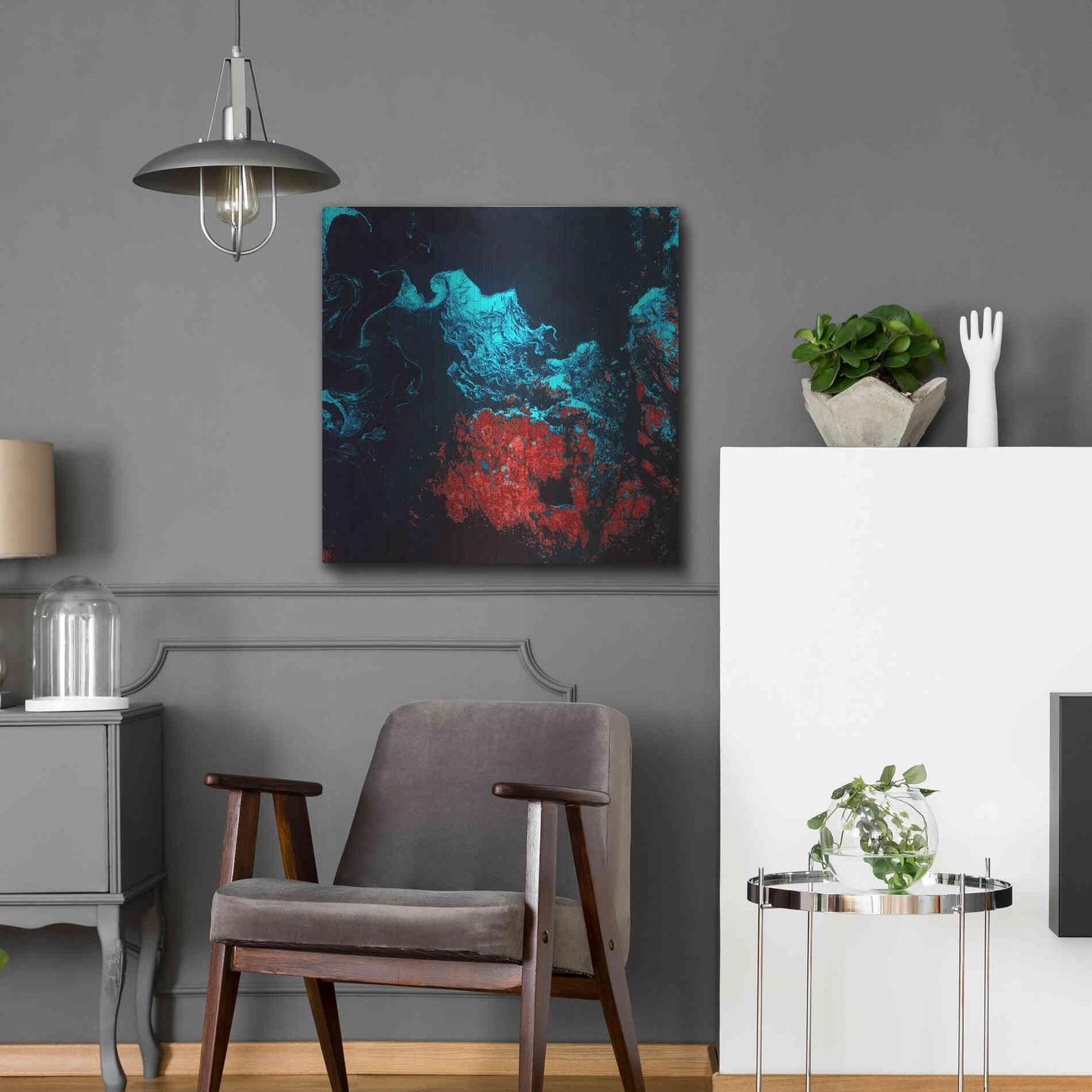 Luxe Metal Art 'Earth as Art: Ghostly Ice,' Metal Wall Art,24x24