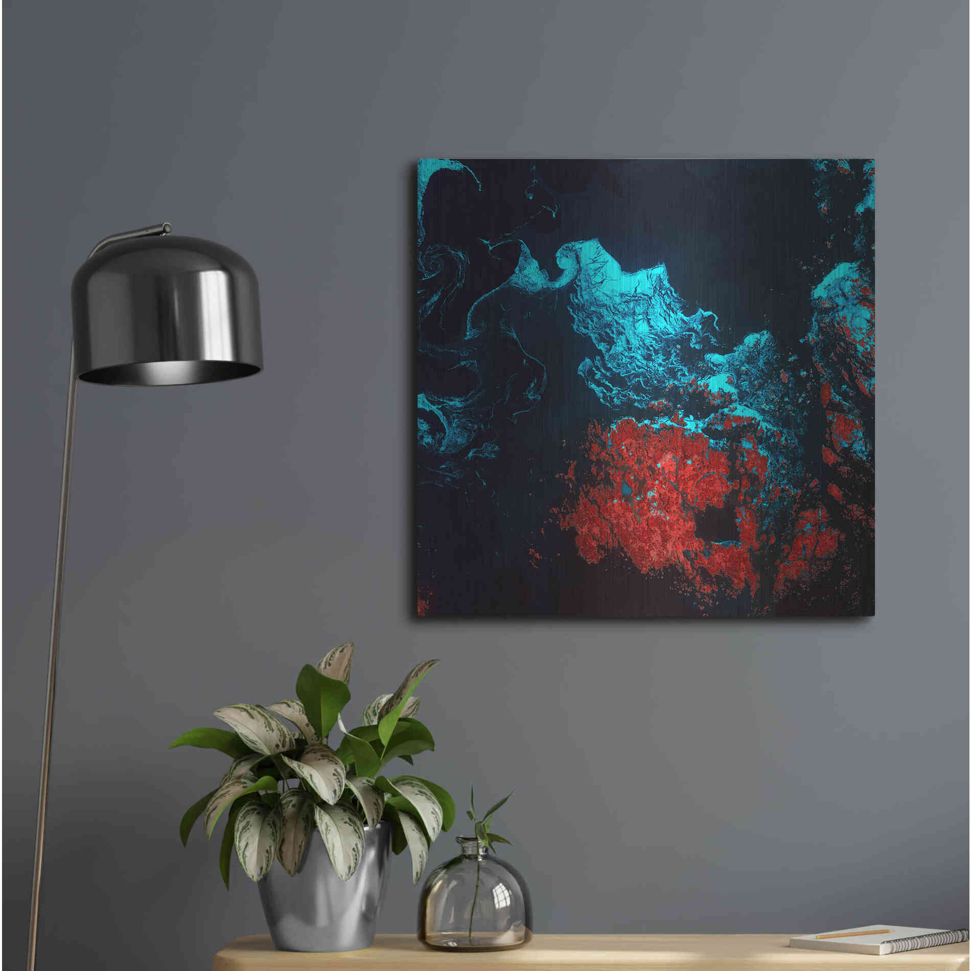 Luxe Metal Art 'Earth as Art: Ghostly Ice,' Metal Wall Art,24x24