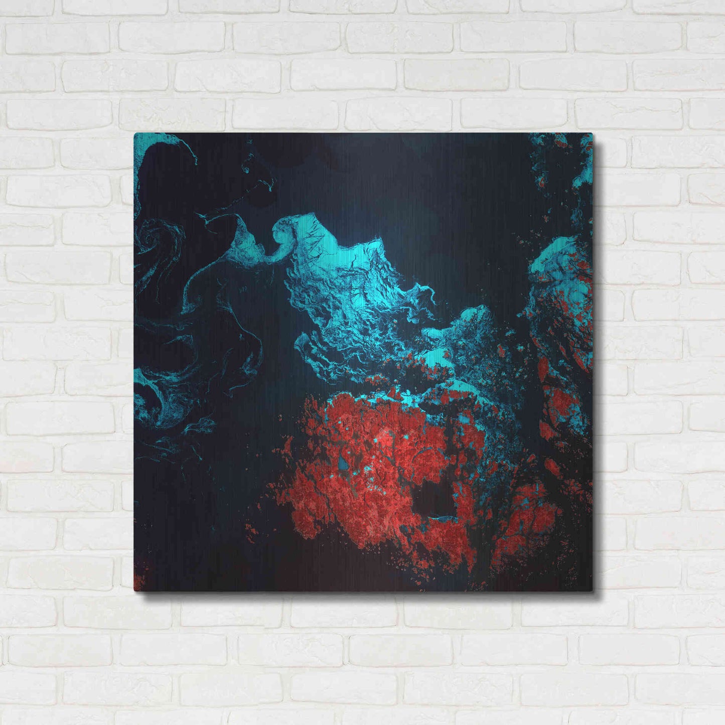 Luxe Metal Art 'Earth as Art: Ghostly Ice,' Metal Wall Art,36x36