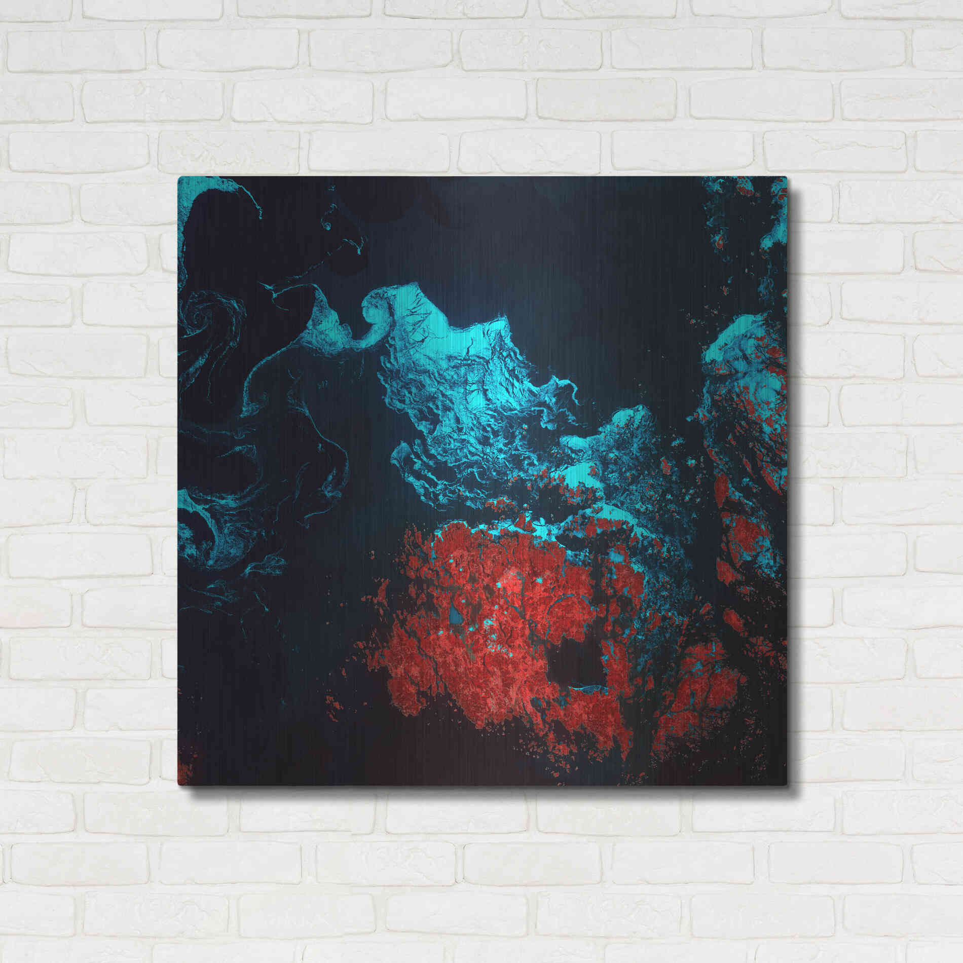 Luxe Metal Art 'Earth as Art: Ghostly Ice,' Metal Wall Art,36x36