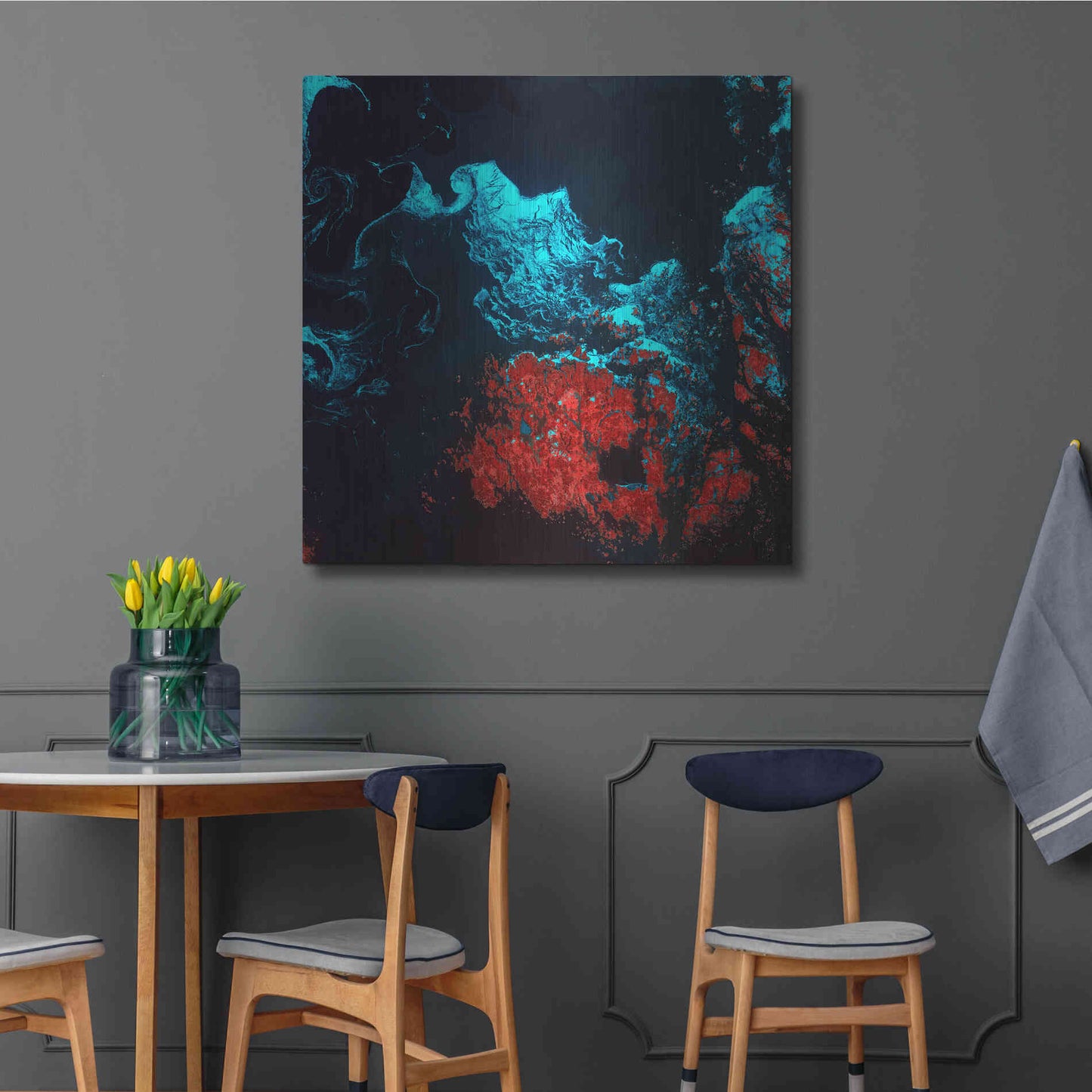 Luxe Metal Art 'Earth as Art: Ghostly Ice,' Metal Wall Art,36x36