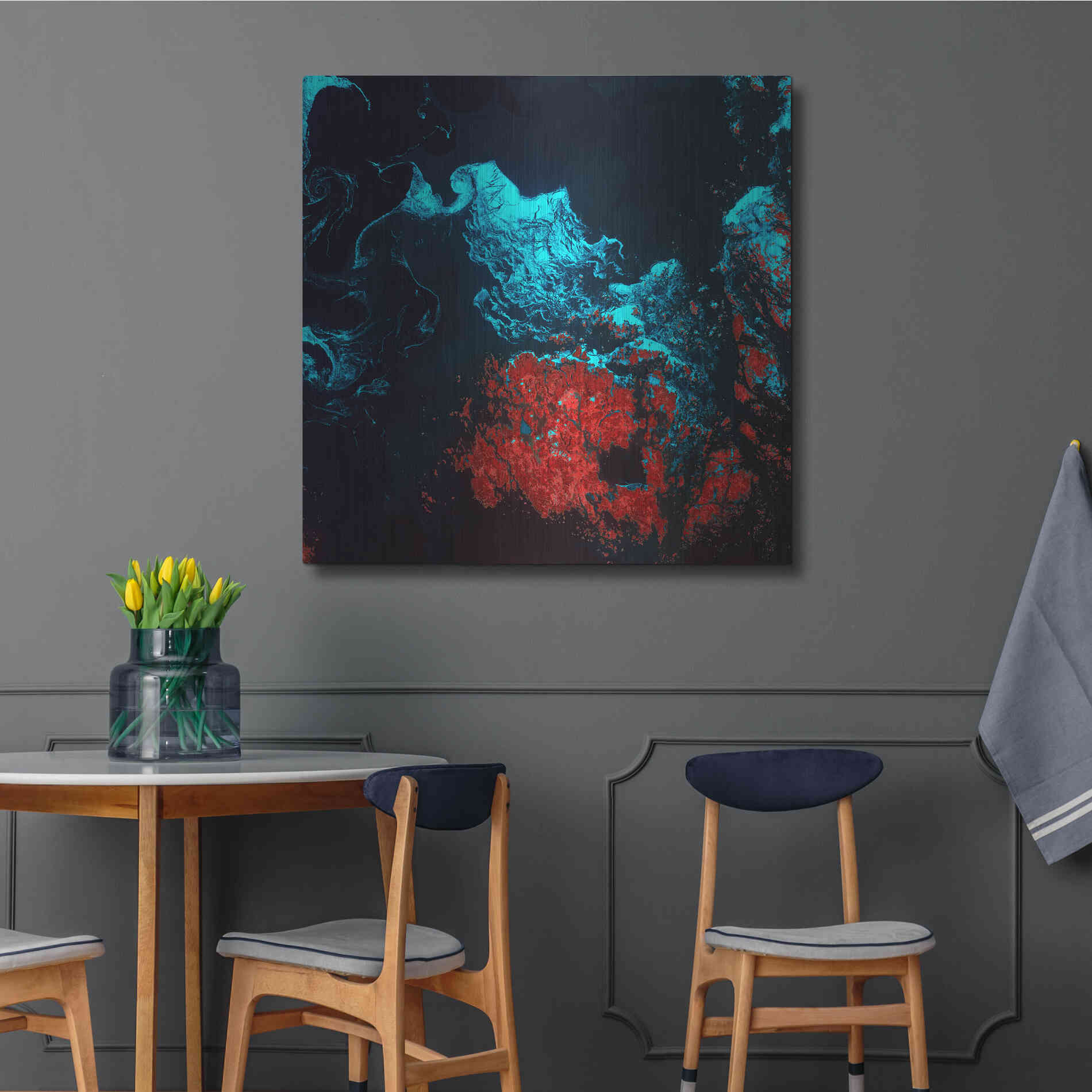 Luxe Metal Art 'Earth as Art: Ghostly Ice,' Metal Wall Art,36x36