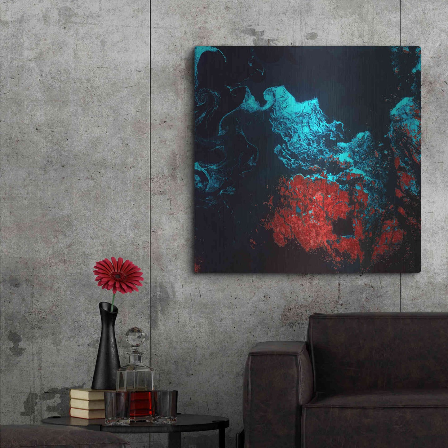 Luxe Metal Art 'Earth as Art: Ghostly Ice,' Metal Wall Art,36x36