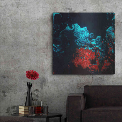 Luxe Metal Art 'Earth as Art: Ghostly Ice,' Metal Wall Art,36x36