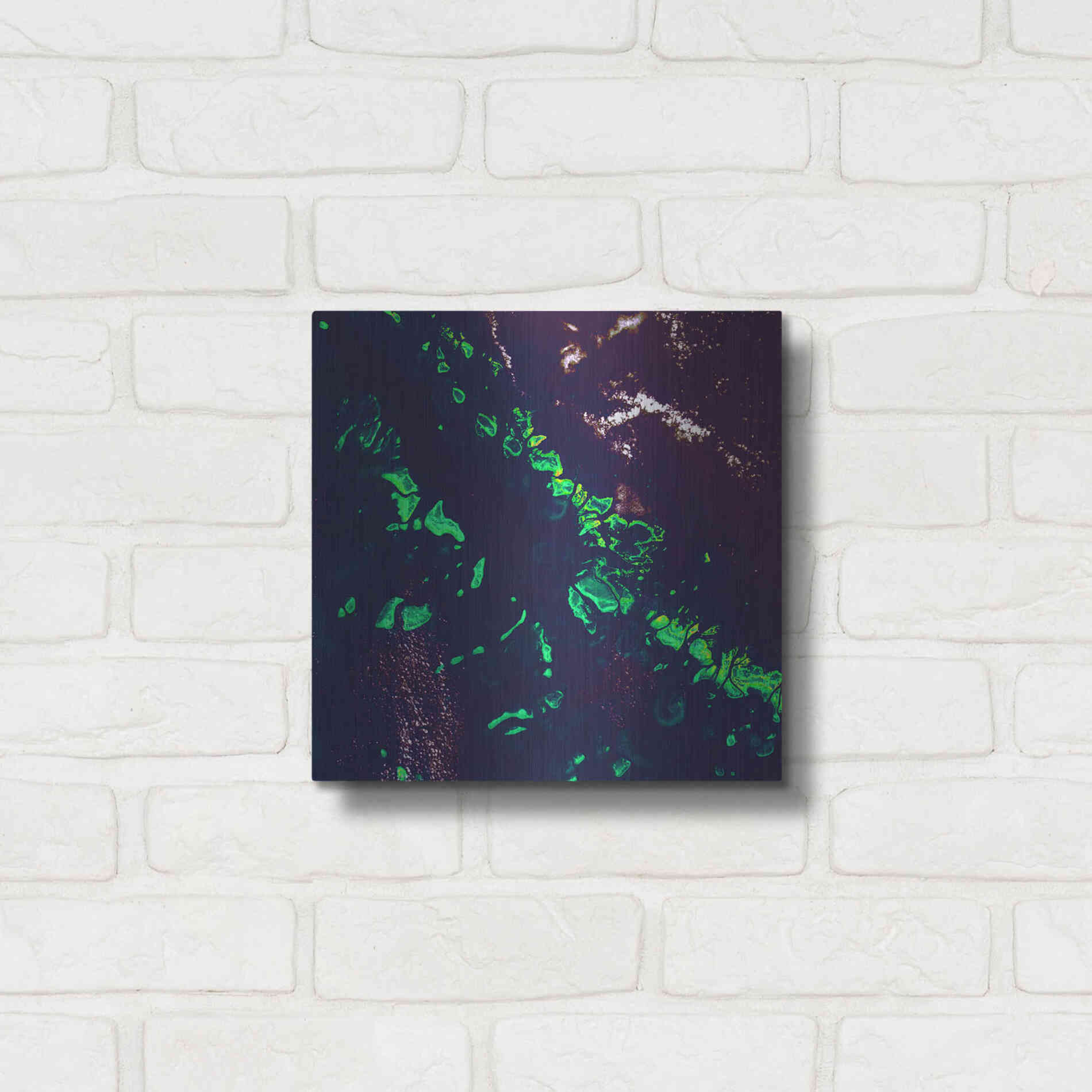 Luxe Metal Art 'Earth as Art: Great Barrier Reef,' Metal Wall Art,12x12