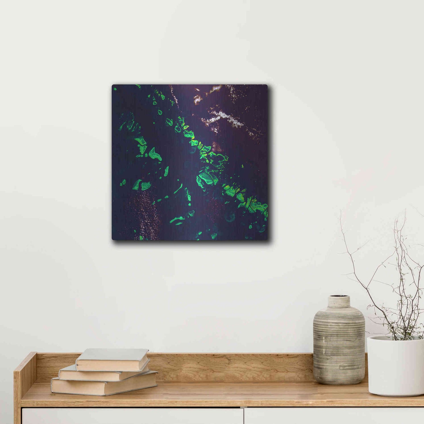 Luxe Metal Art 'Earth as Art: Great Barrier Reef,' Metal Wall Art,12x12