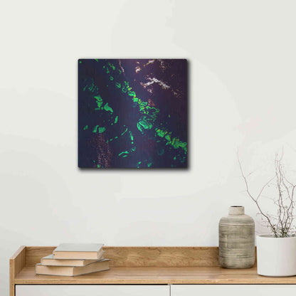Luxe Metal Art 'Earth as Art: Great Barrier Reef,' Metal Wall Art,12x12