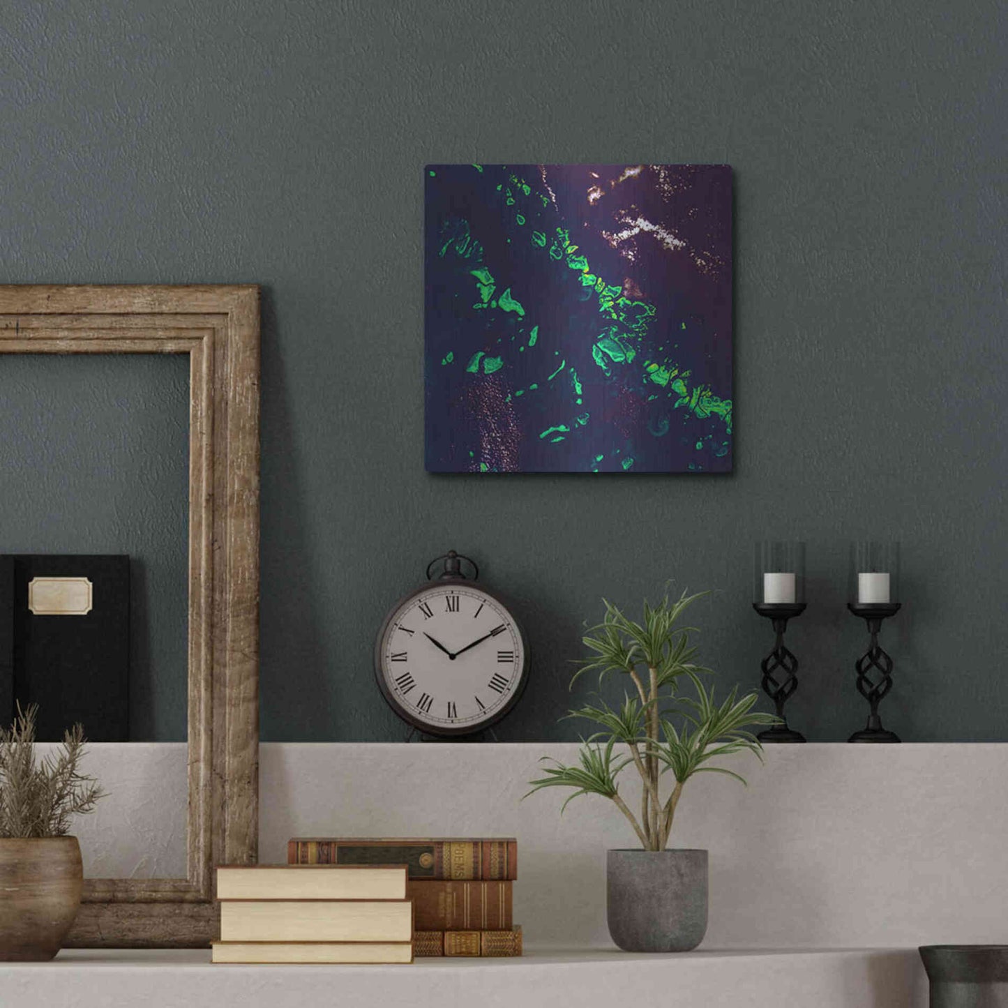 Luxe Metal Art 'Earth as Art: Great Barrier Reef,' Metal Wall Art,12x12
