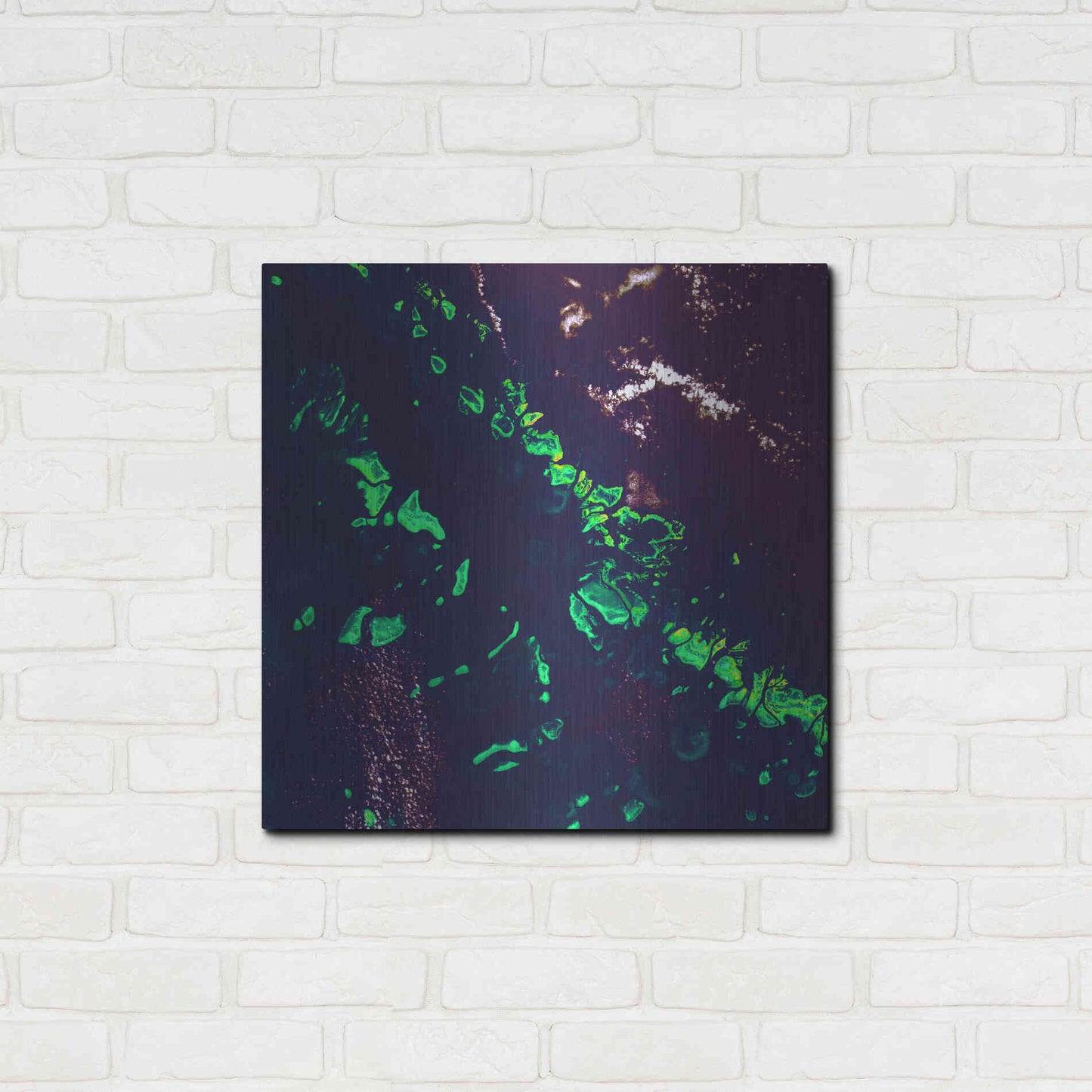 Luxe Metal Art 'Earth as Art: Great Barrier Reef,' Metal Wall Art,24x24