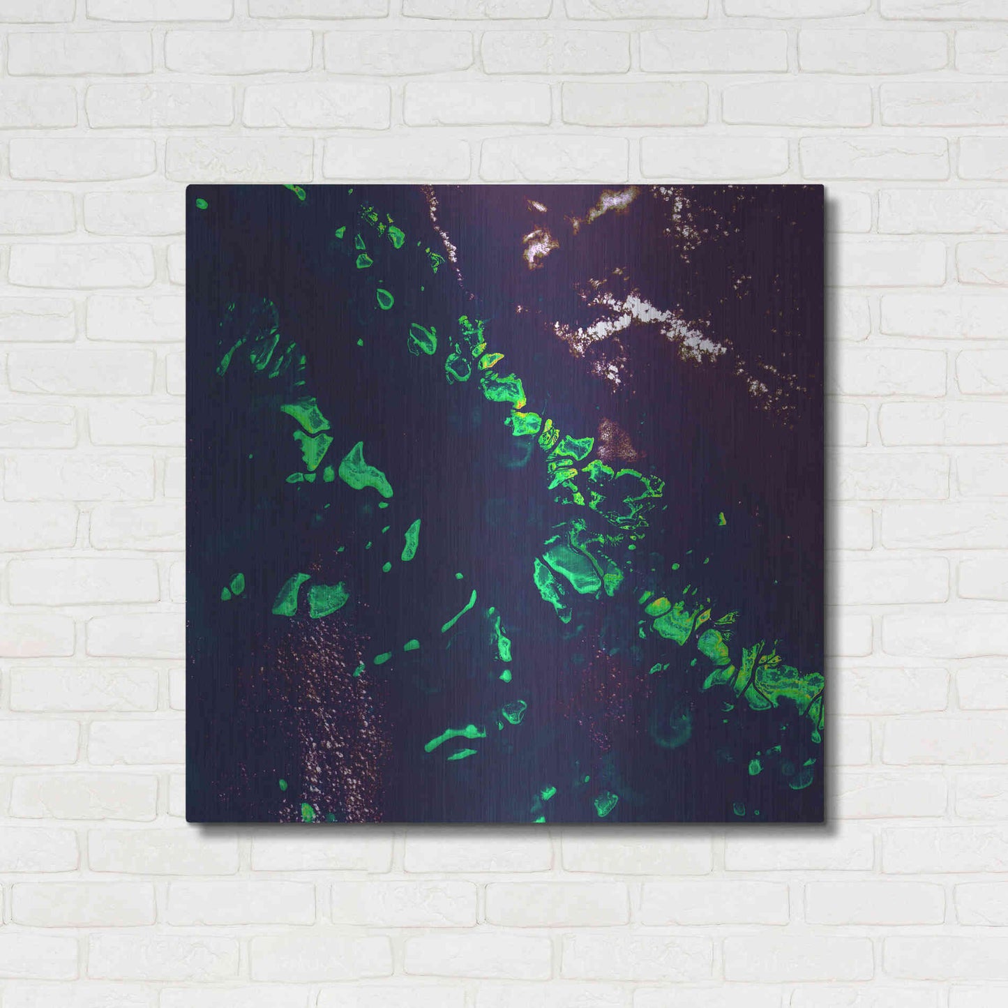 Luxe Metal Art 'Earth as Art: Great Barrier Reef,' Metal Wall Art,36x36