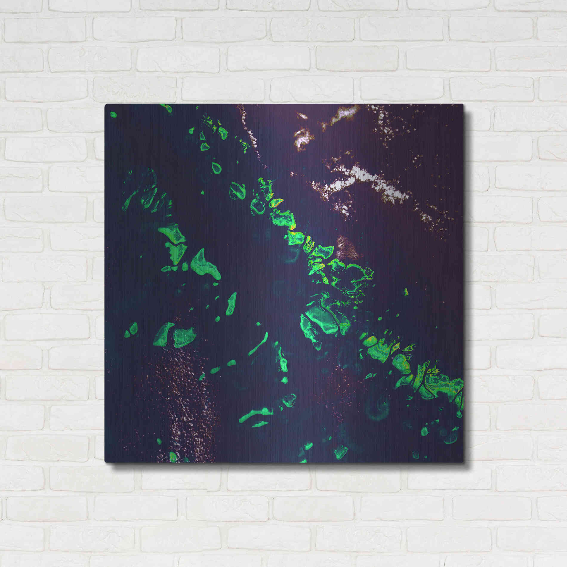 Luxe Metal Art 'Earth as Art: Great Barrier Reef,' Metal Wall Art,36x36