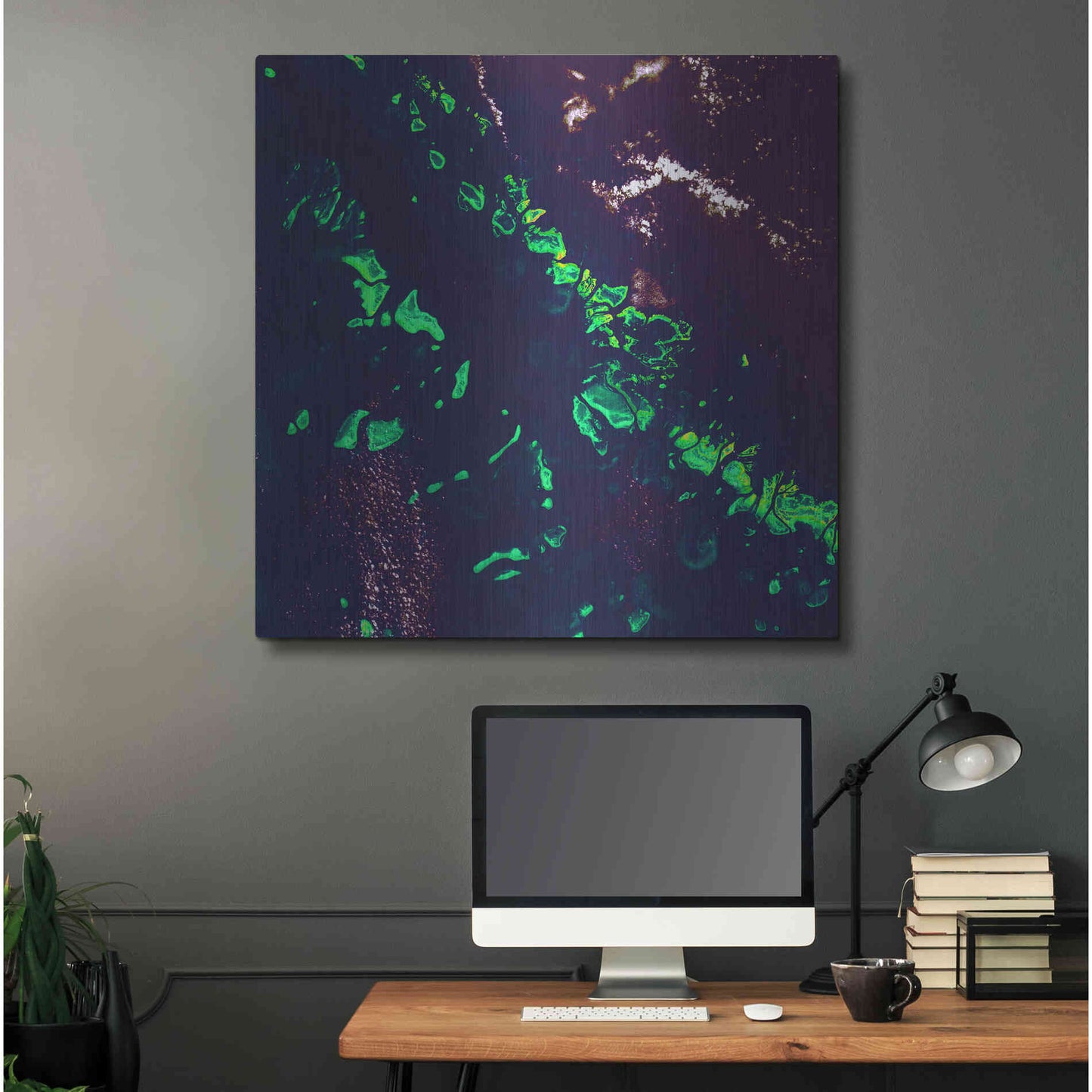 Luxe Metal Art 'Earth as Art: Great Barrier Reef,' Metal Wall Art,36x36