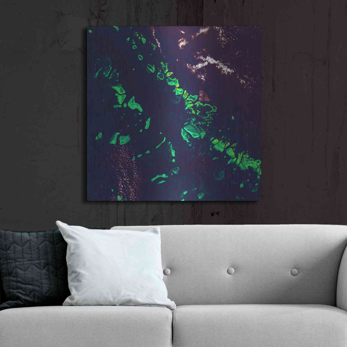 Luxe Metal Art 'Earth as Art: Great Barrier Reef,' Metal Wall Art,36x36