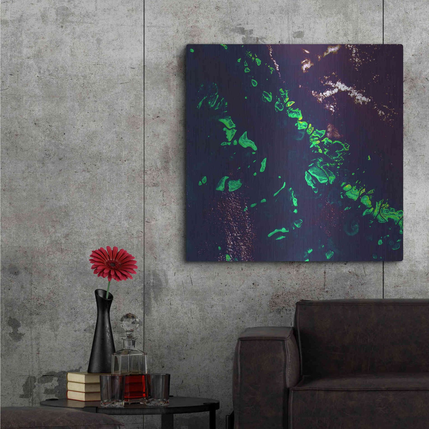 Luxe Metal Art 'Earth as Art: Great Barrier Reef,' Metal Wall Art,36x36