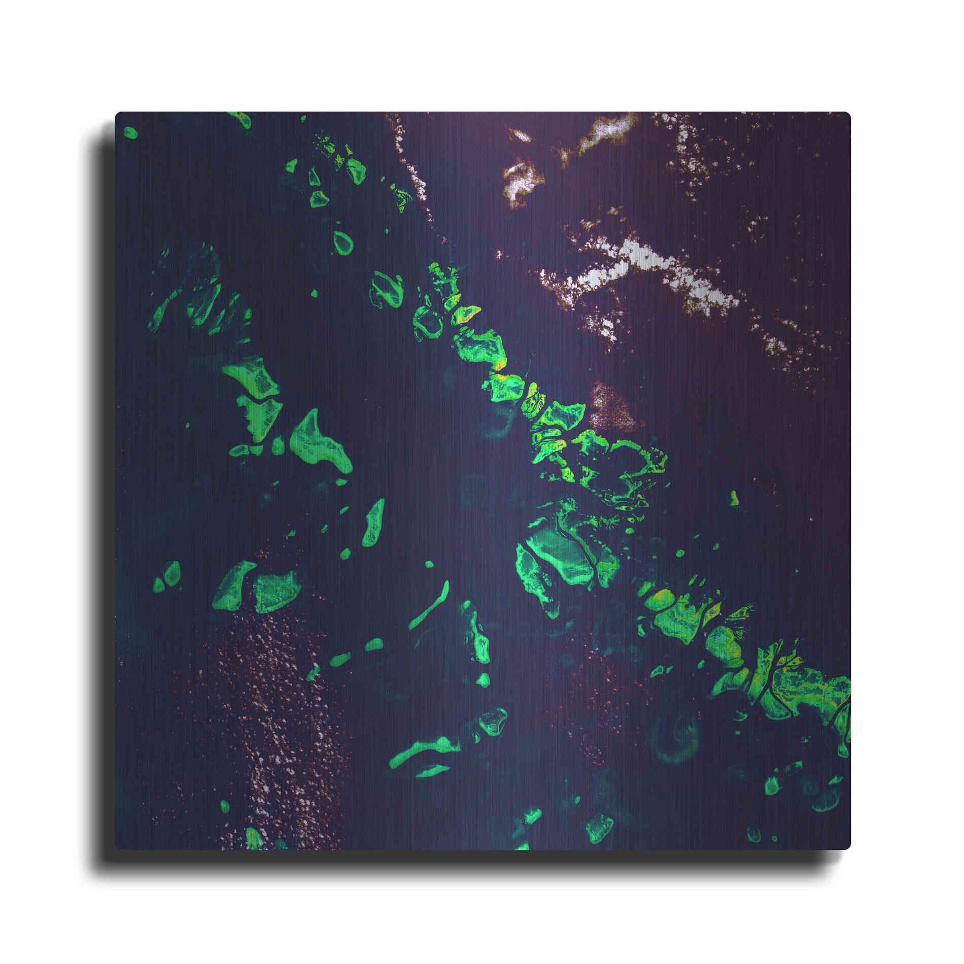 Luxe Metal Art 'Earth as Art: Great Barrier Reef,' Metal Wall Art