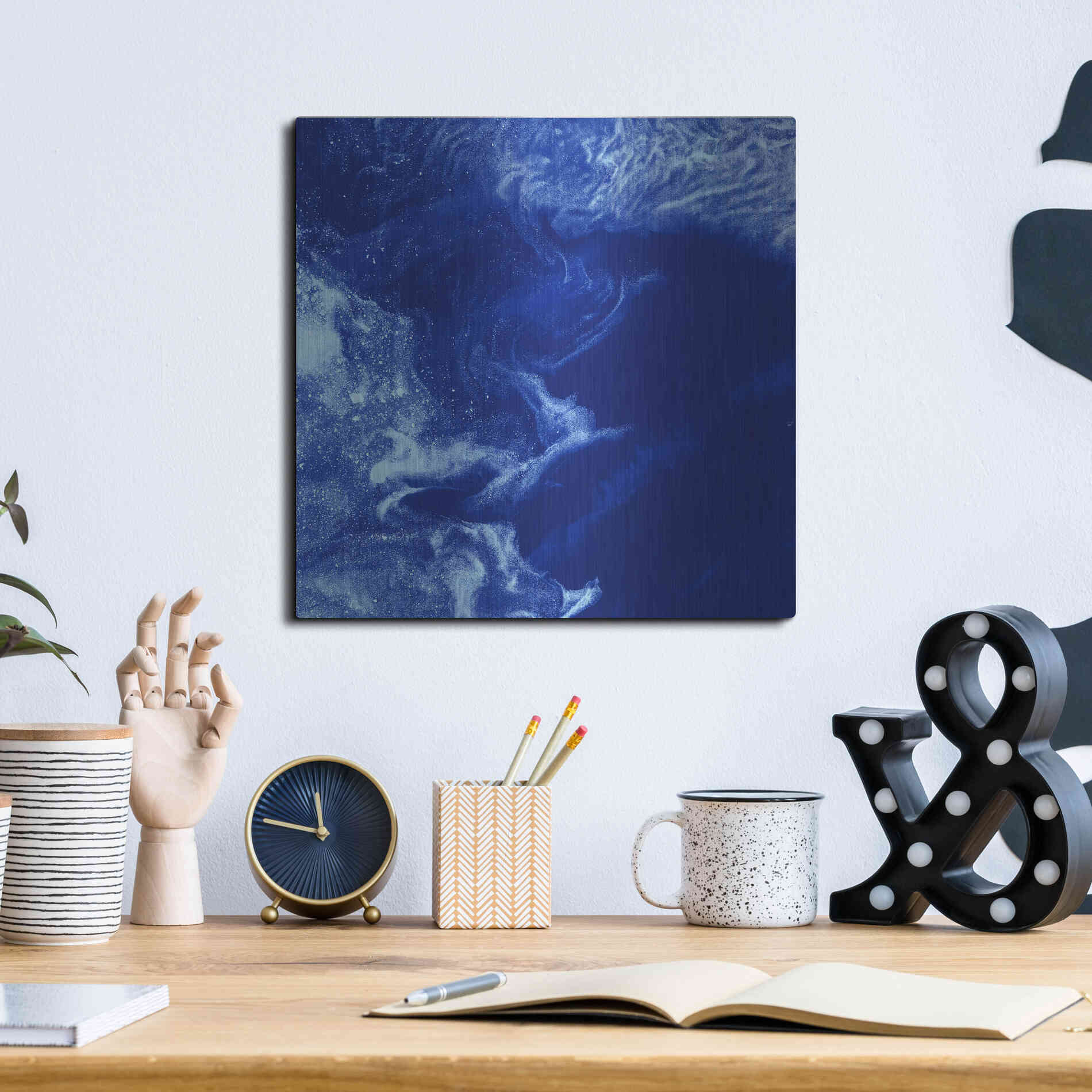 Luxe Metal Art 'Earth as Art: Ice Stars,' Metal Wall Art,12x12