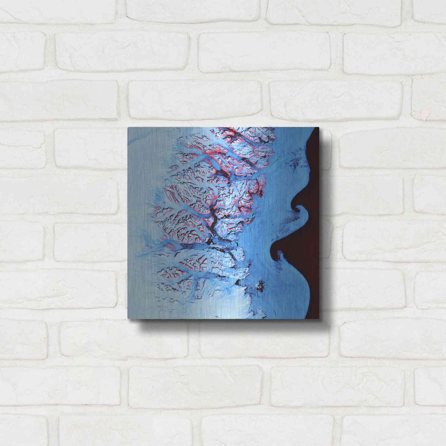 Luxe Metal Art 'Earth as Art: Ice Waves,' Metal Wall Art,12x12