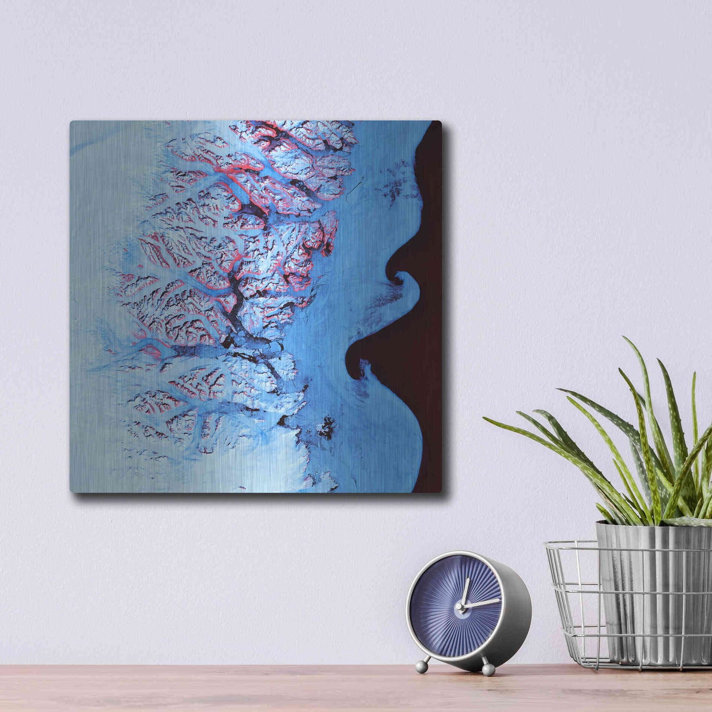 Luxe Metal Art 'Earth as Art: Ice Waves,' Metal Wall Art,12x12