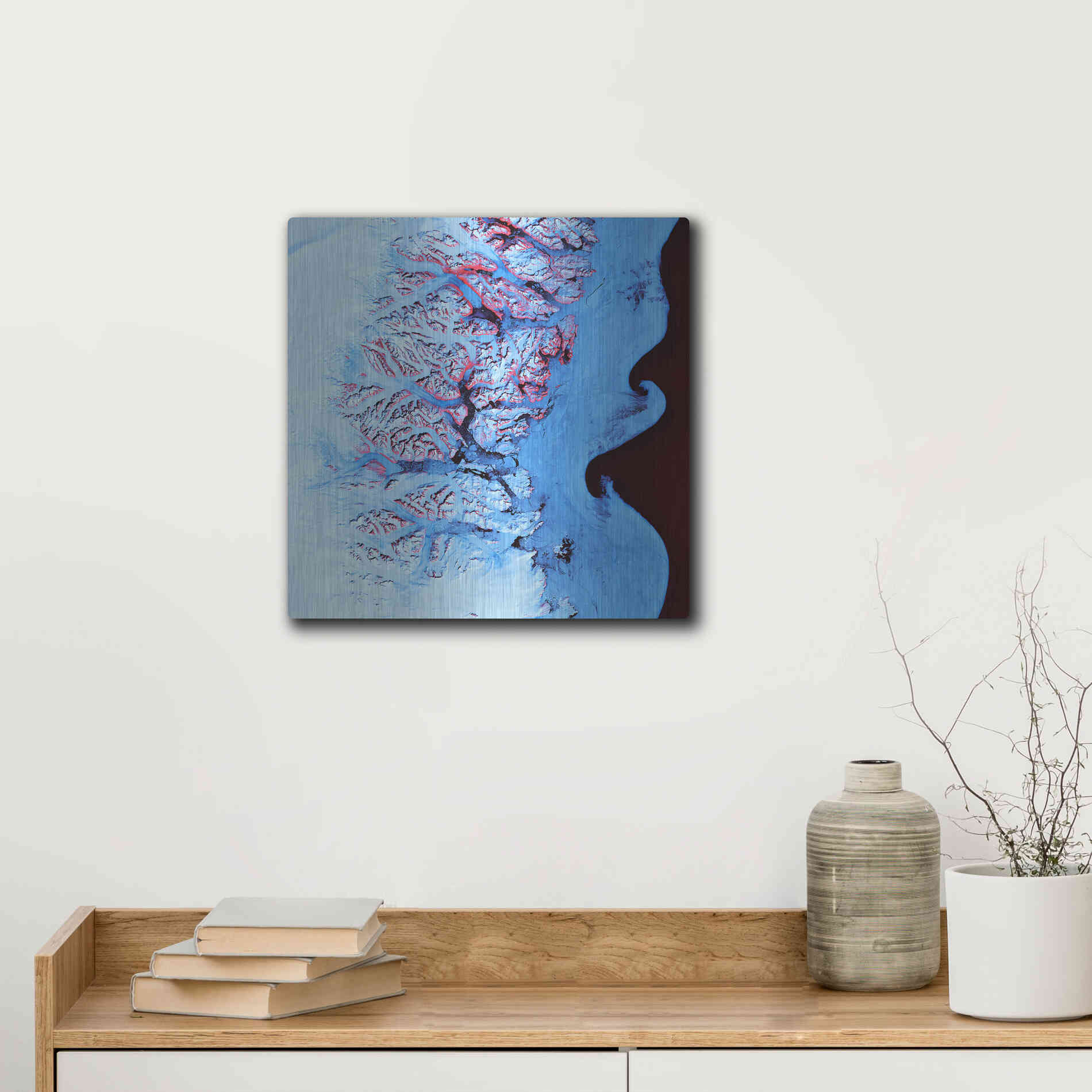 Luxe Metal Art 'Earth as Art: Ice Waves,' Metal Wall Art,12x12
