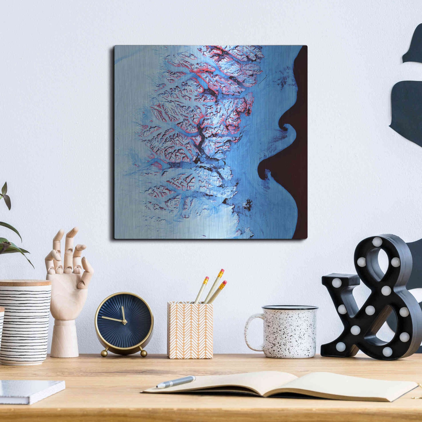 Luxe Metal Art 'Earth as Art: Ice Waves,' Metal Wall Art,12x12