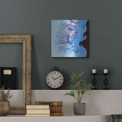 Luxe Metal Art 'Earth as Art: Ice Waves,' Metal Wall Art,12x12