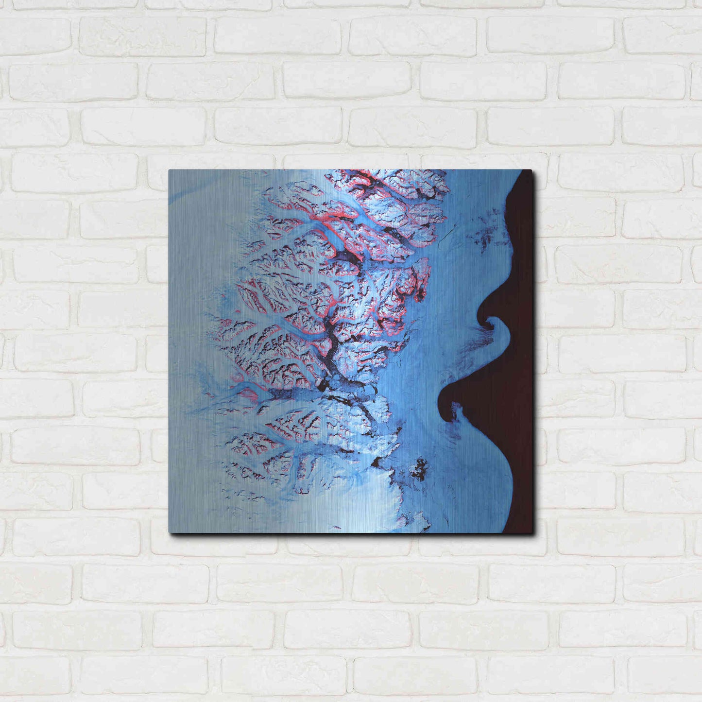 Luxe Metal Art 'Earth as Art: Ice Waves,' Metal Wall Art,24x24