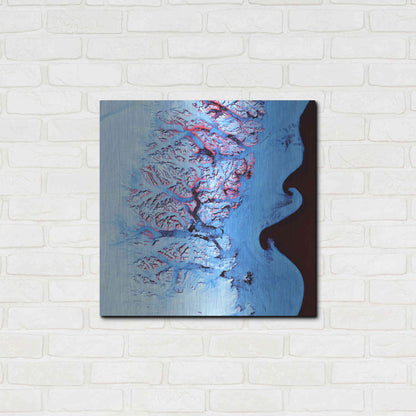 Luxe Metal Art 'Earth as Art: Ice Waves,' Metal Wall Art,24x24