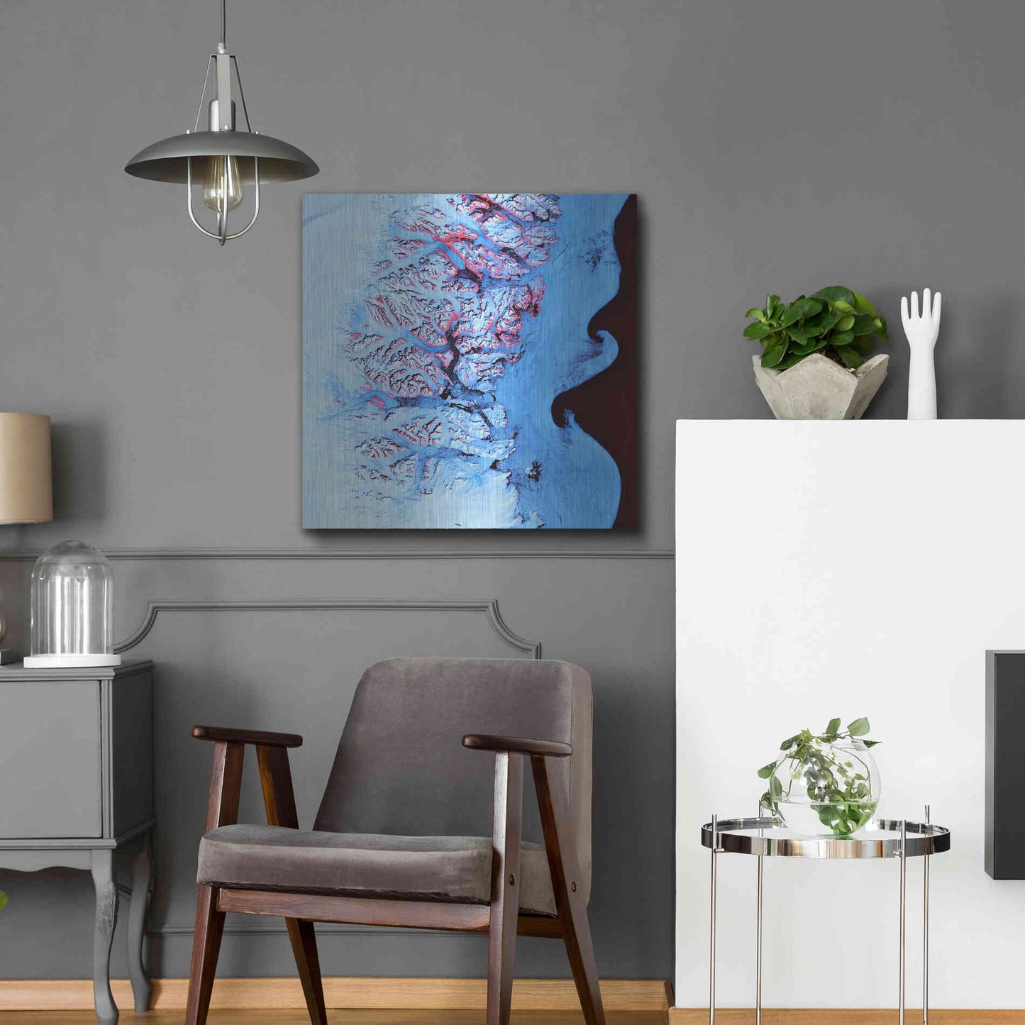 Luxe Metal Art 'Earth as Art: Ice Waves,' Metal Wall Art,24x24