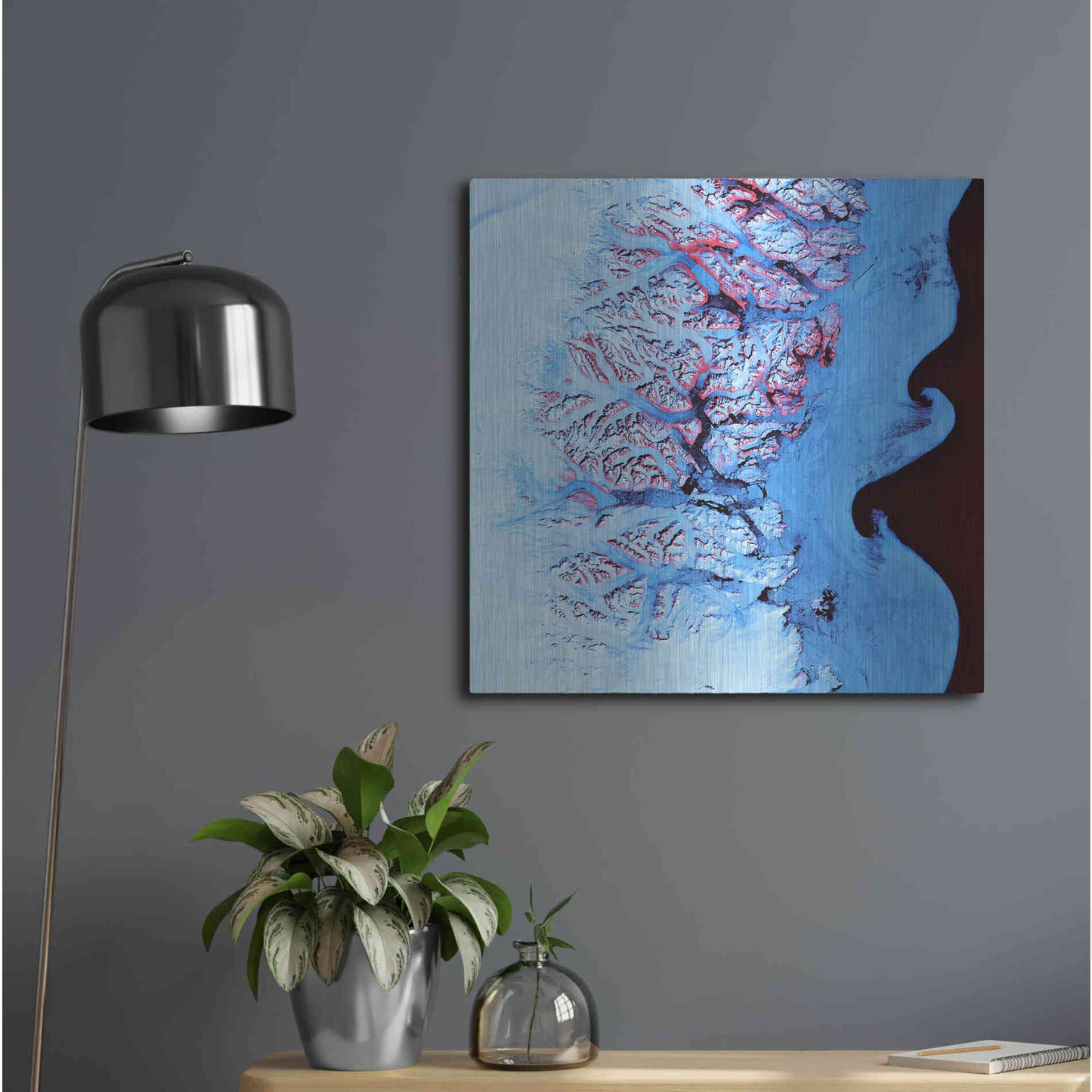 Luxe Metal Art 'Earth as Art: Ice Waves,' Metal Wall Art,24x24