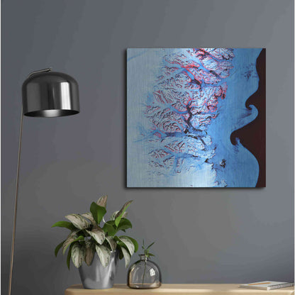 Luxe Metal Art 'Earth as Art: Ice Waves,' Metal Wall Art,24x24