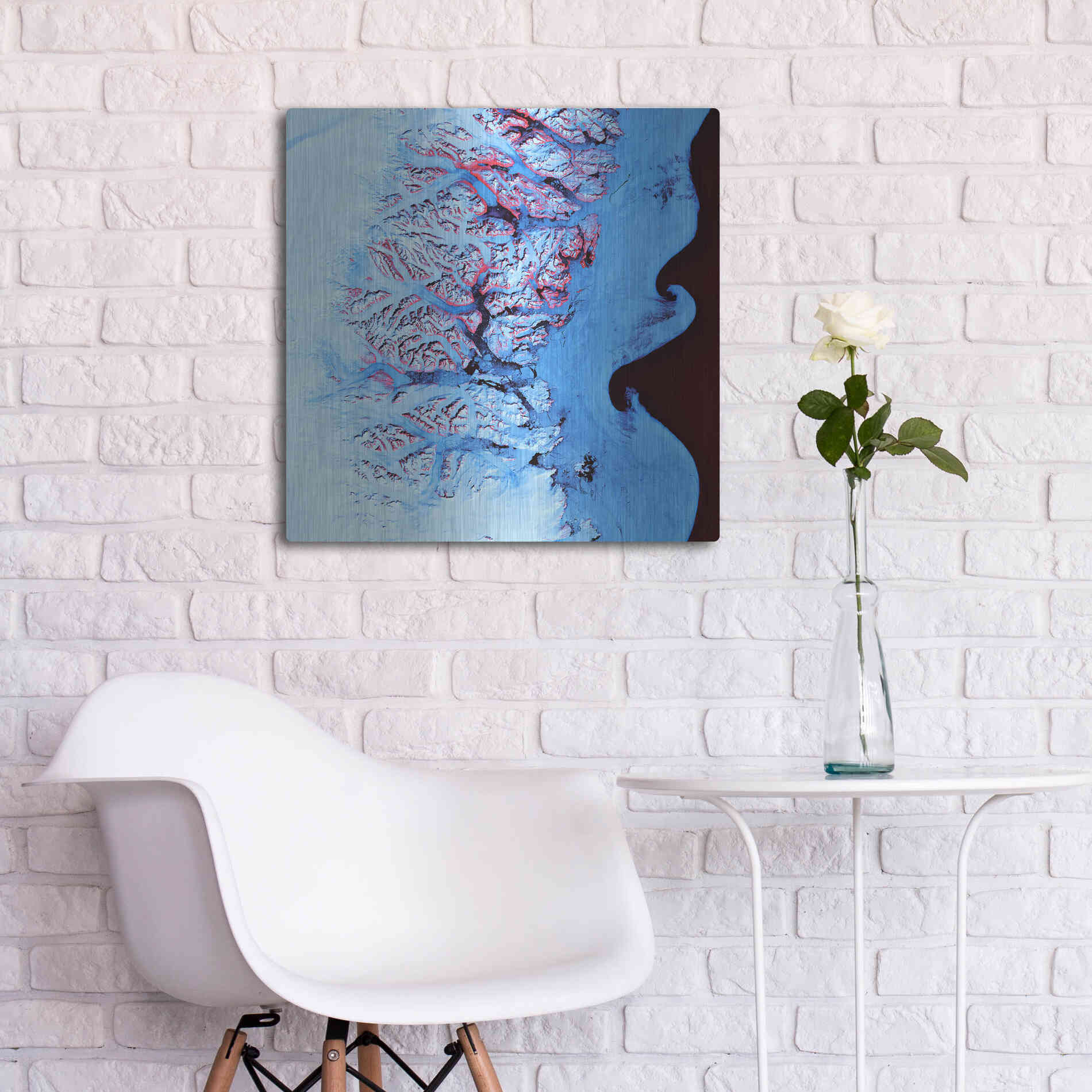 Luxe Metal Art 'Earth as Art: Ice Waves,' Metal Wall Art,24x24