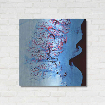 Luxe Metal Art 'Earth as Art: Ice Waves,' Metal Wall Art,36x36