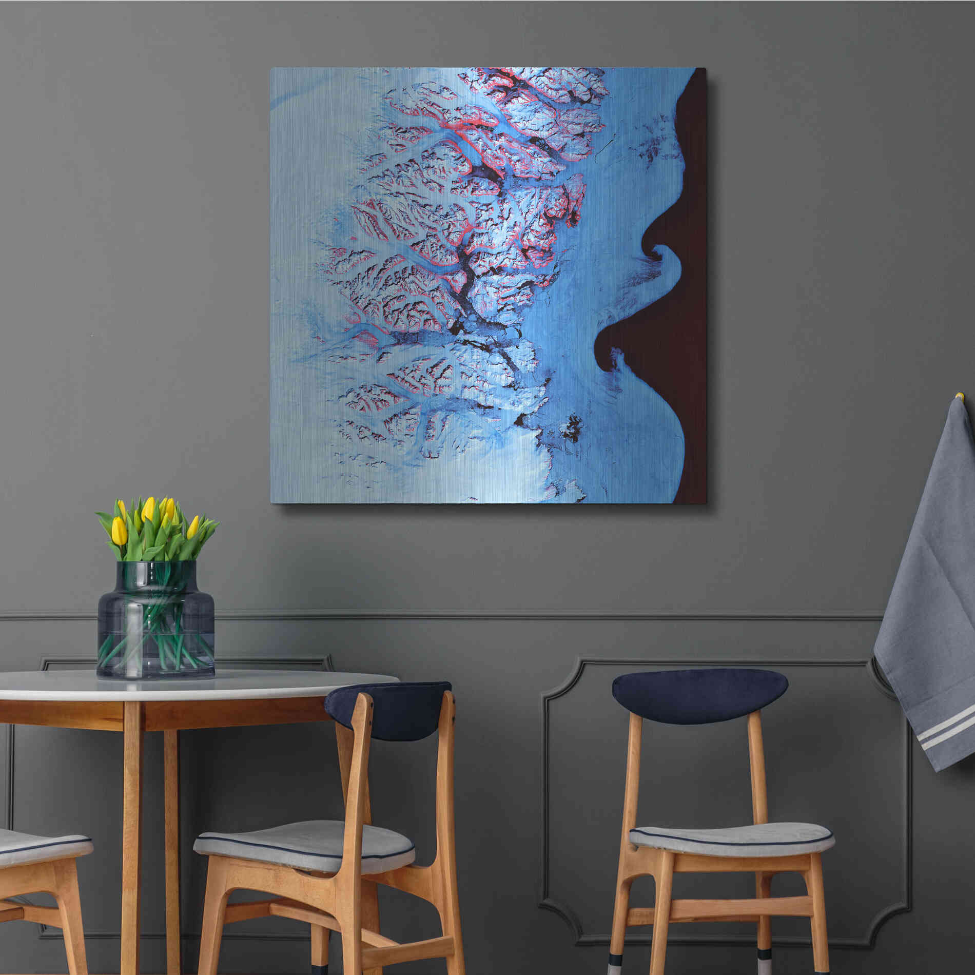 Luxe Metal Art 'Earth as Art: Ice Waves,' Metal Wall Art,36x36