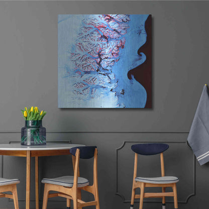 Luxe Metal Art 'Earth as Art: Ice Waves,' Metal Wall Art,36x36