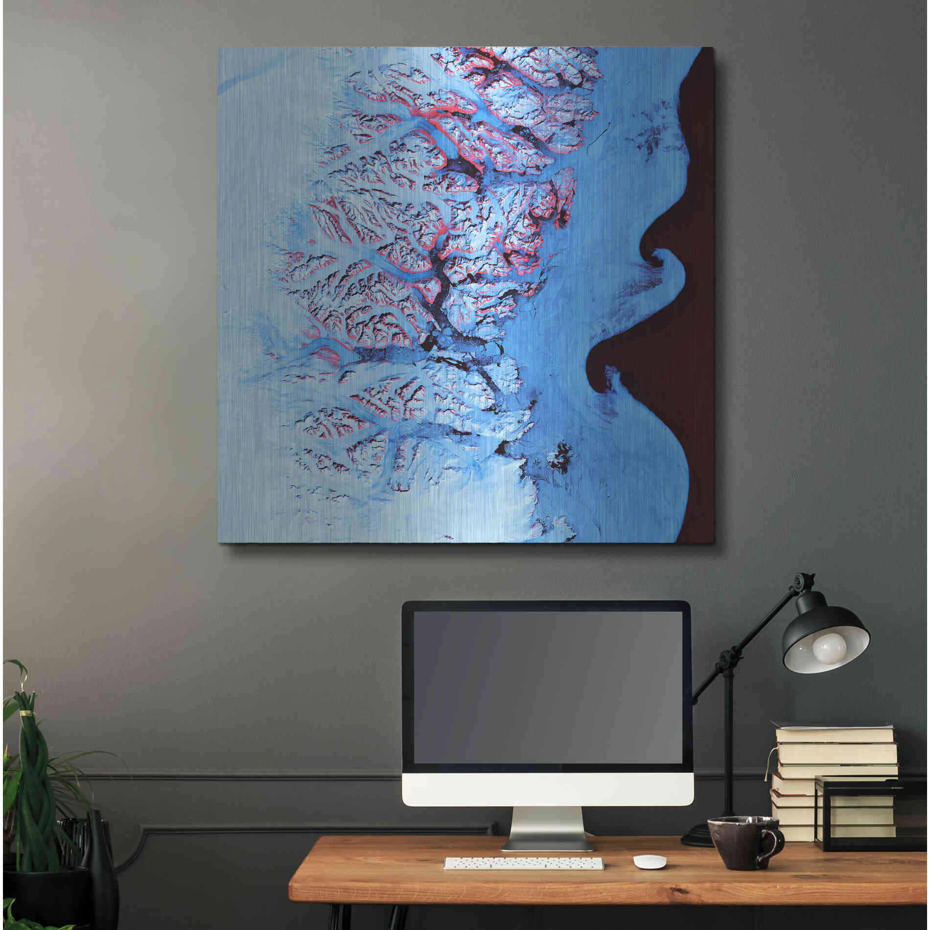Luxe Metal Art 'Earth as Art: Ice Waves,' Metal Wall Art,36x36