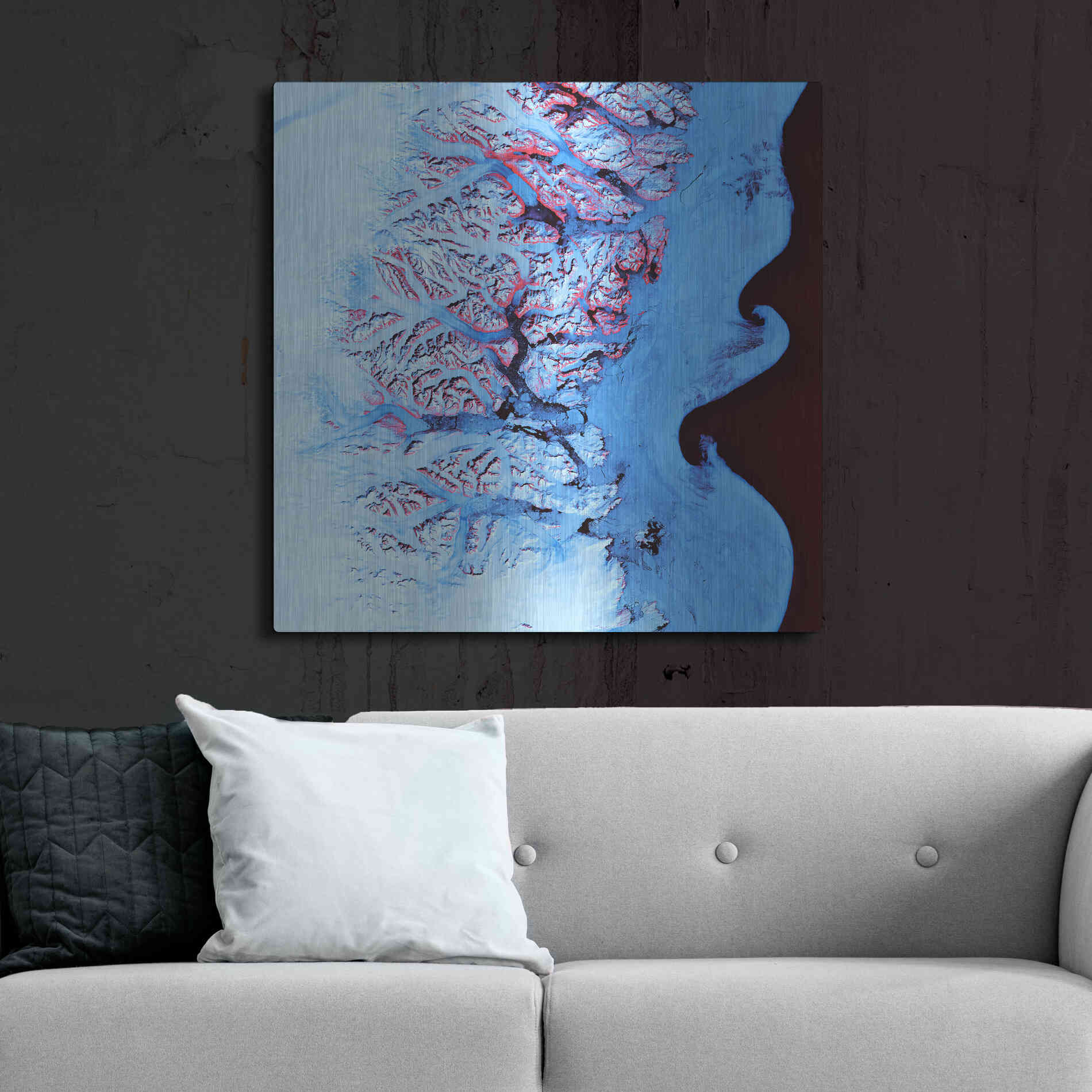 Luxe Metal Art 'Earth as Art: Ice Waves,' Metal Wall Art,36x36