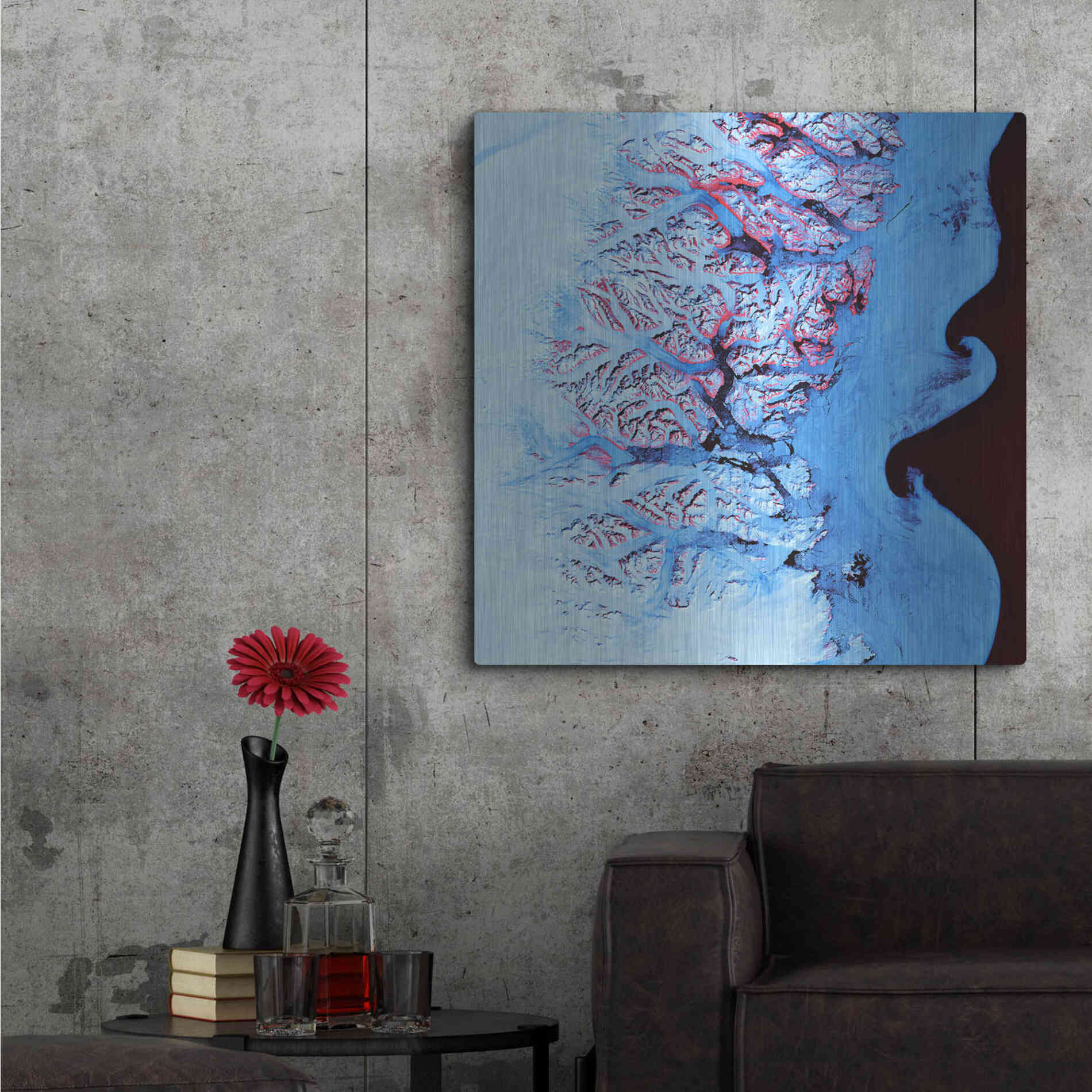 Luxe Metal Art 'Earth as Art: Ice Waves,' Metal Wall Art,36x36