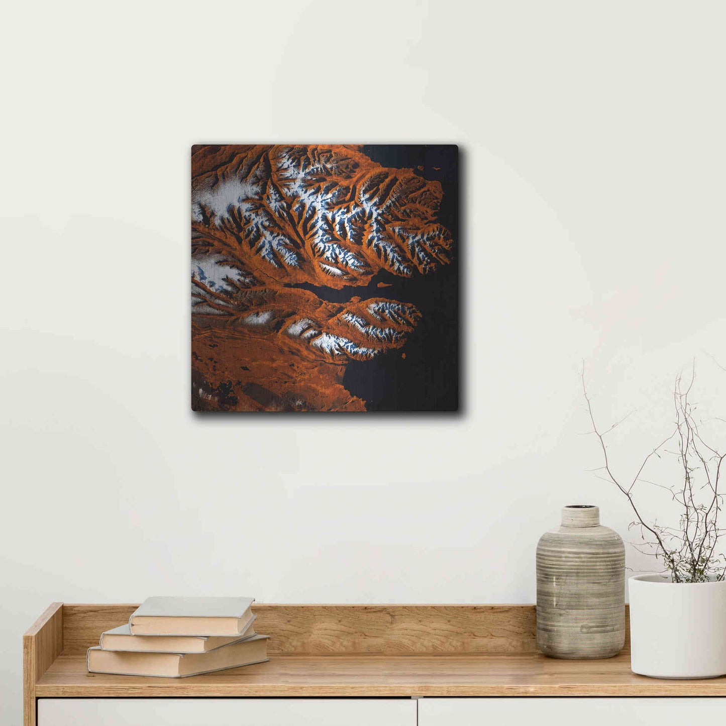 Luxe Metal Art 'Earth as Art: Icelandic Tiger,' Metal Wall Art,12x12