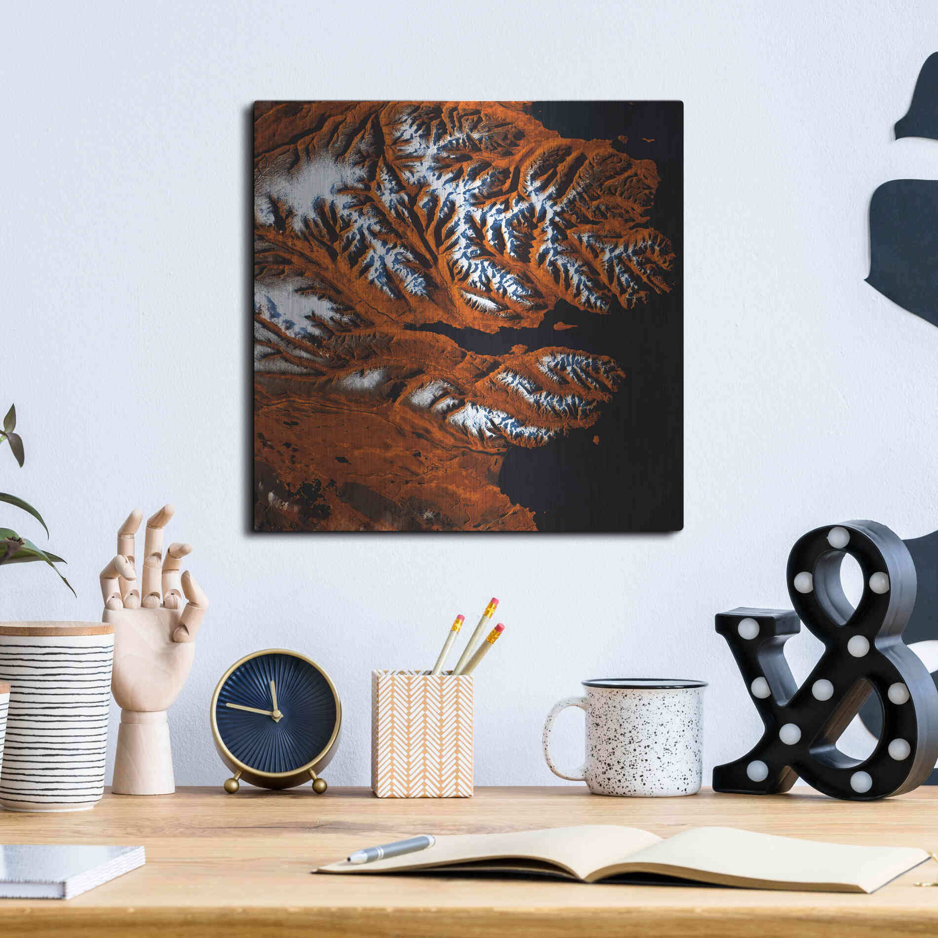 Luxe Metal Art 'Earth as Art: Icelandic Tiger,' Metal Wall Art,12x12