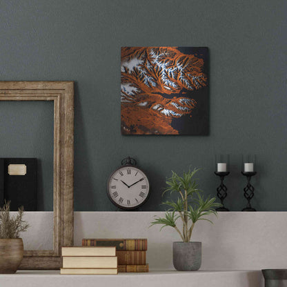 Luxe Metal Art 'Earth as Art: Icelandic Tiger,' Metal Wall Art,12x12