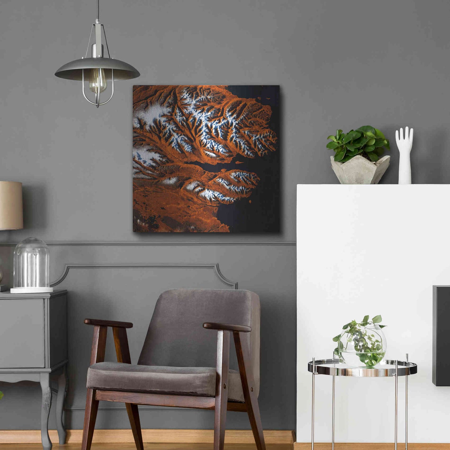 Luxe Metal Art 'Earth as Art: Icelandic Tiger,' Metal Wall Art,24x24