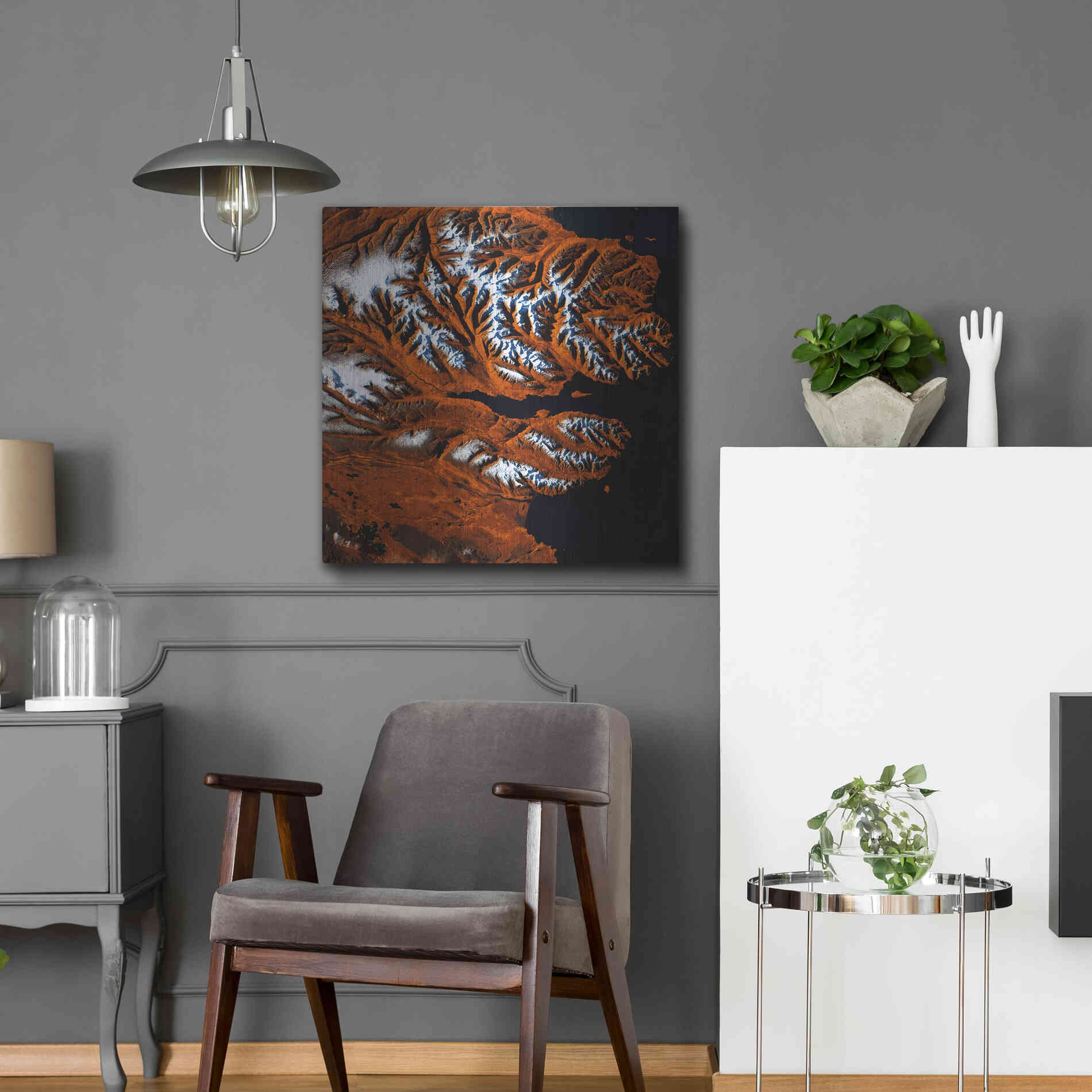 Luxe Metal Art 'Earth as Art: Icelandic Tiger,' Metal Wall Art,24x24