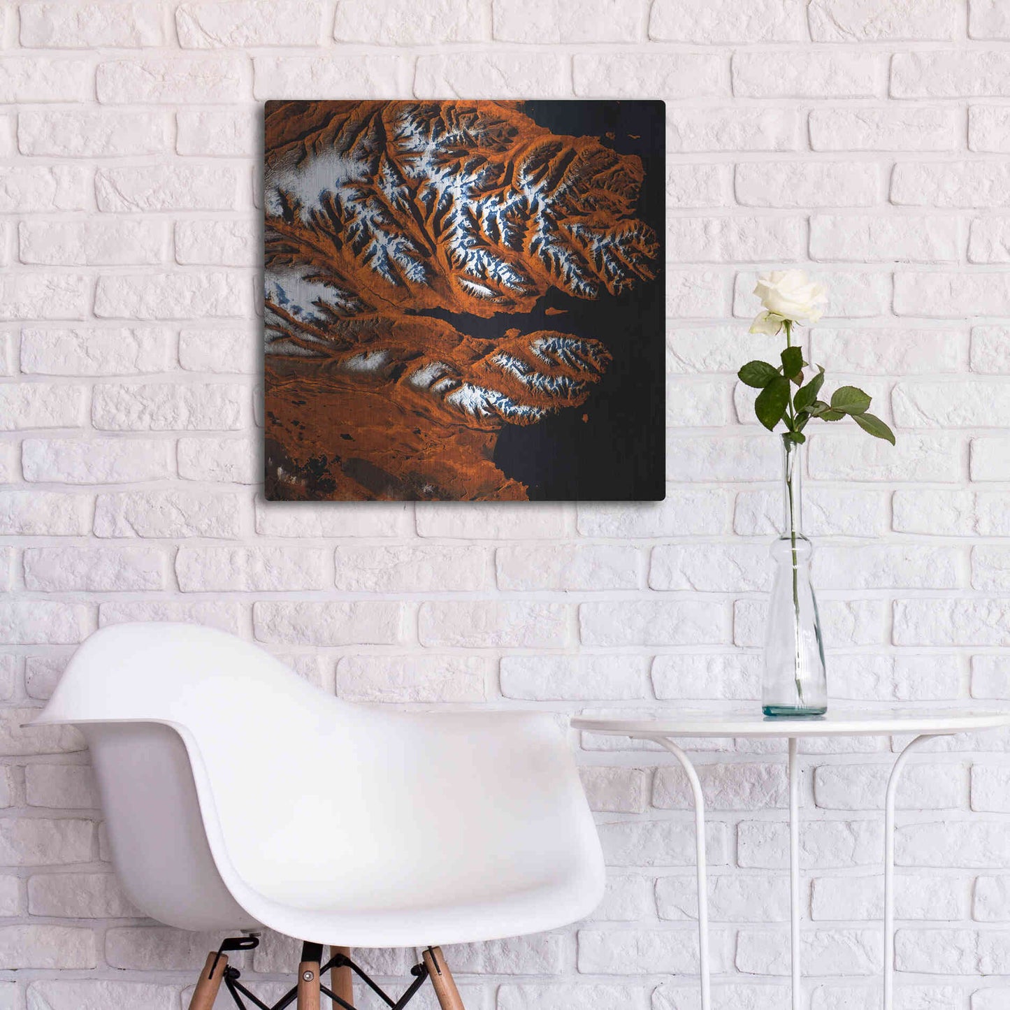 Luxe Metal Art 'Earth as Art: Icelandic Tiger,' Metal Wall Art,24x24