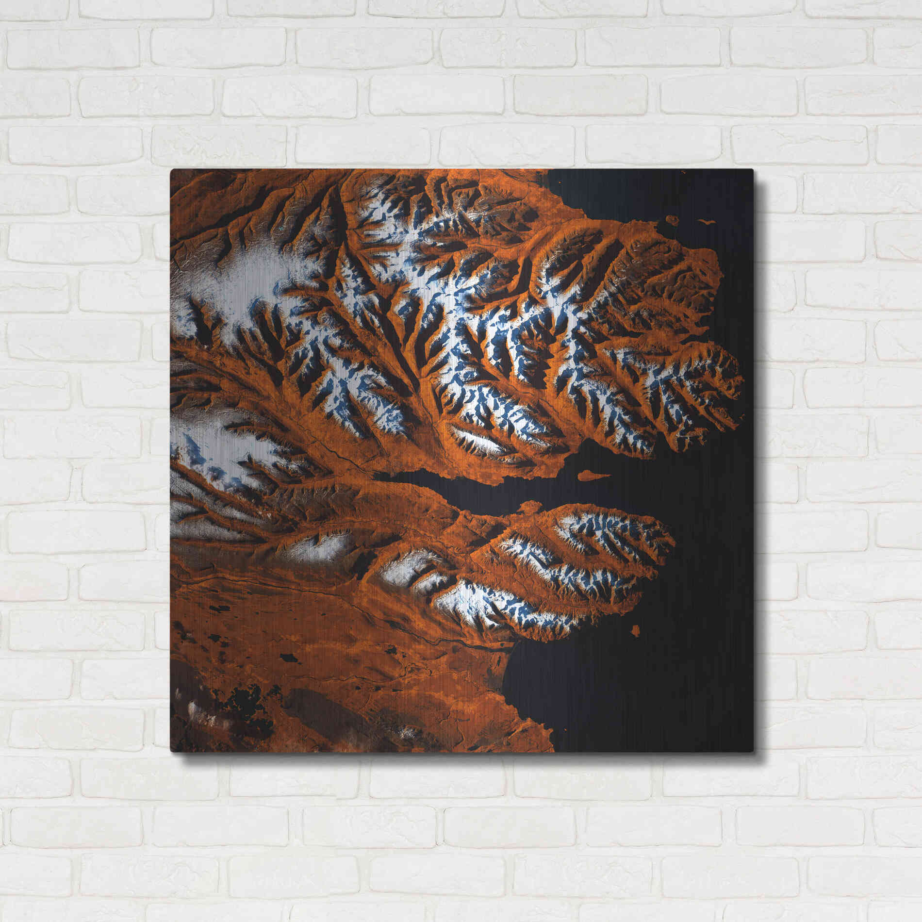 Luxe Metal Art 'Earth as Art: Icelandic Tiger,' Metal Wall Art,36x36