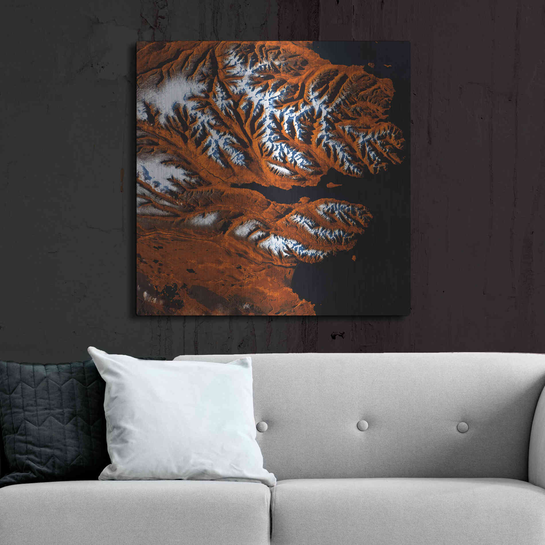Luxe Metal Art 'Earth as Art: Icelandic Tiger,' Metal Wall Art,36x36